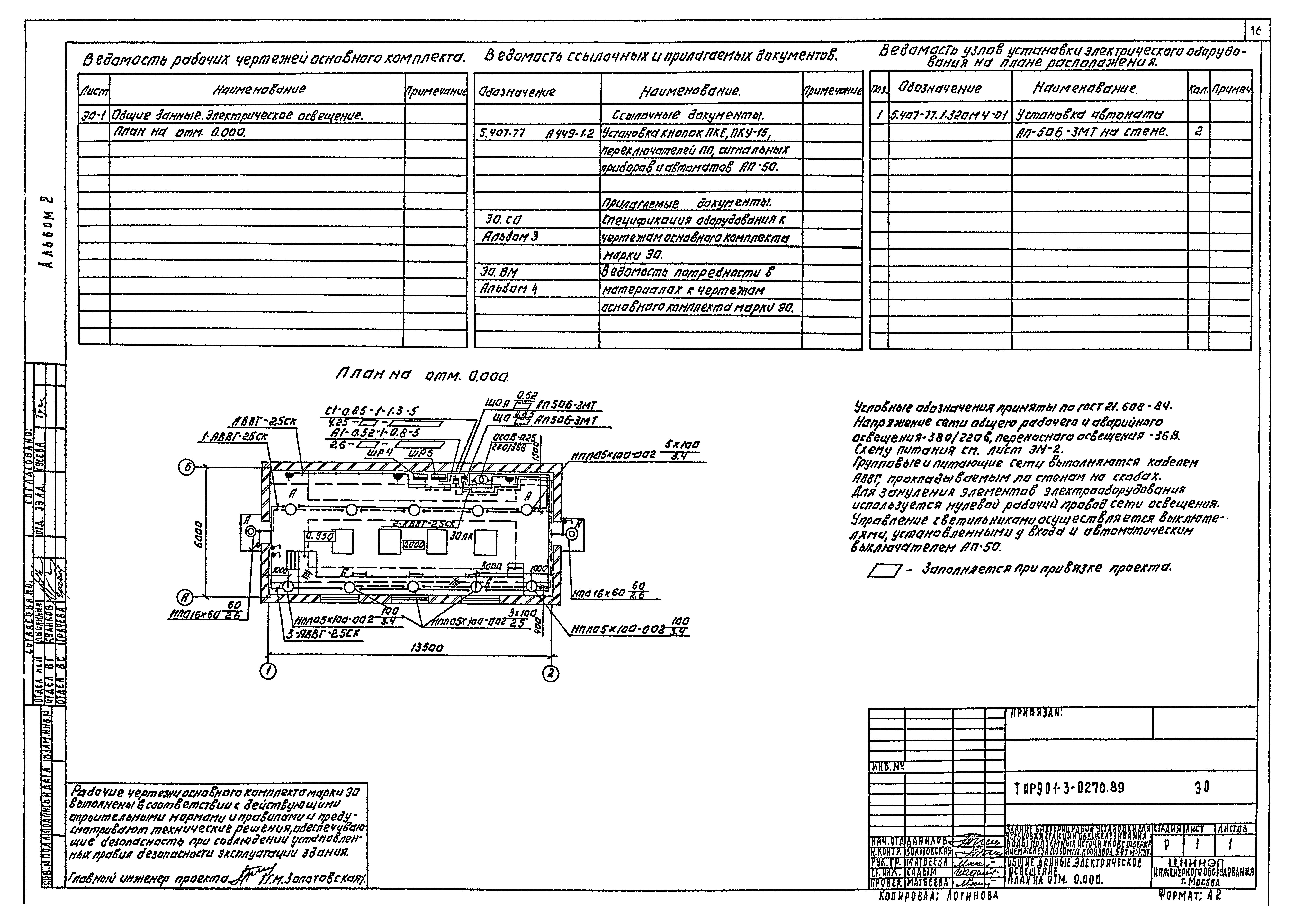 Типовые проектные решения 901-3-0270.89