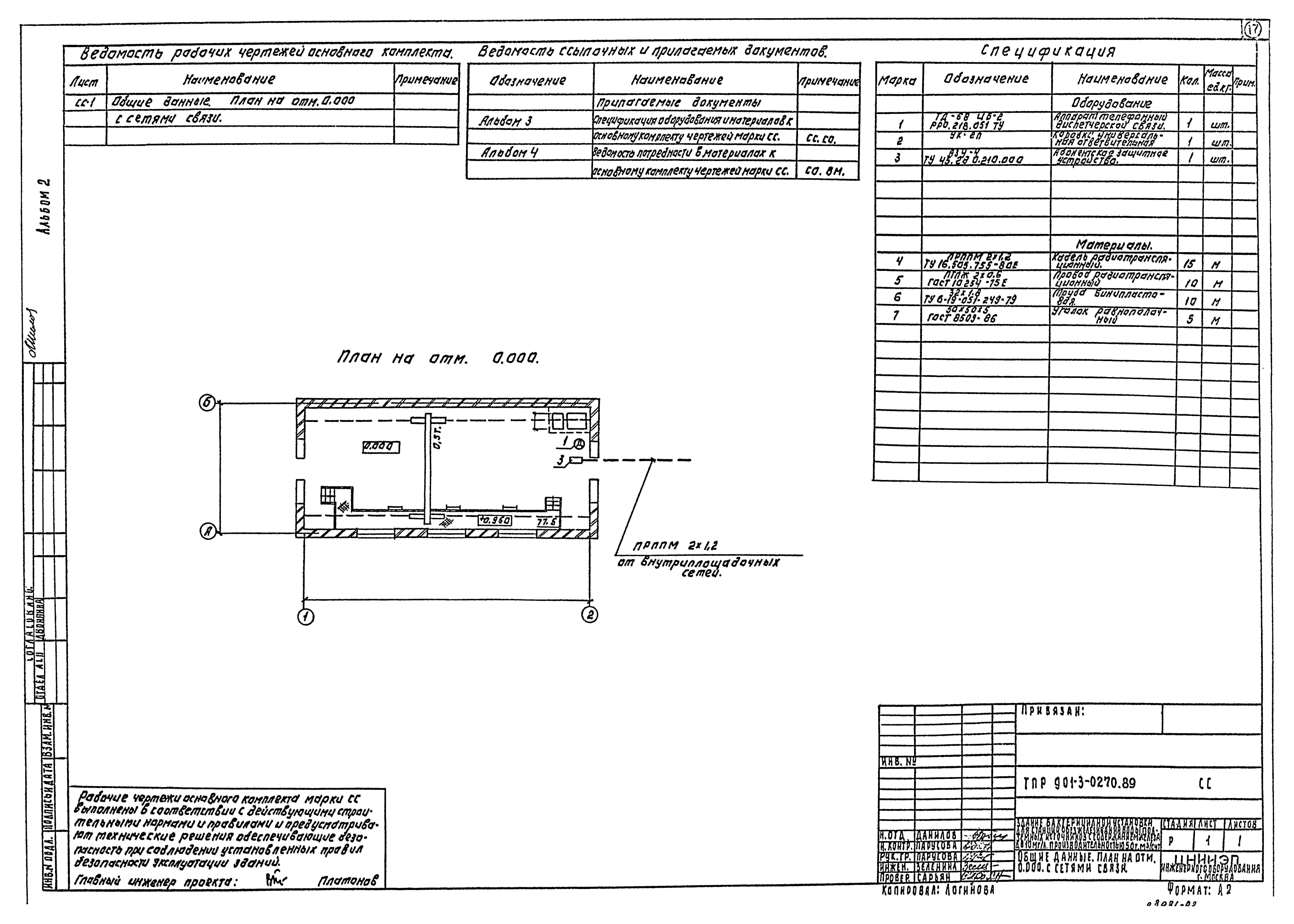Типовые проектные решения 901-3-0270.89