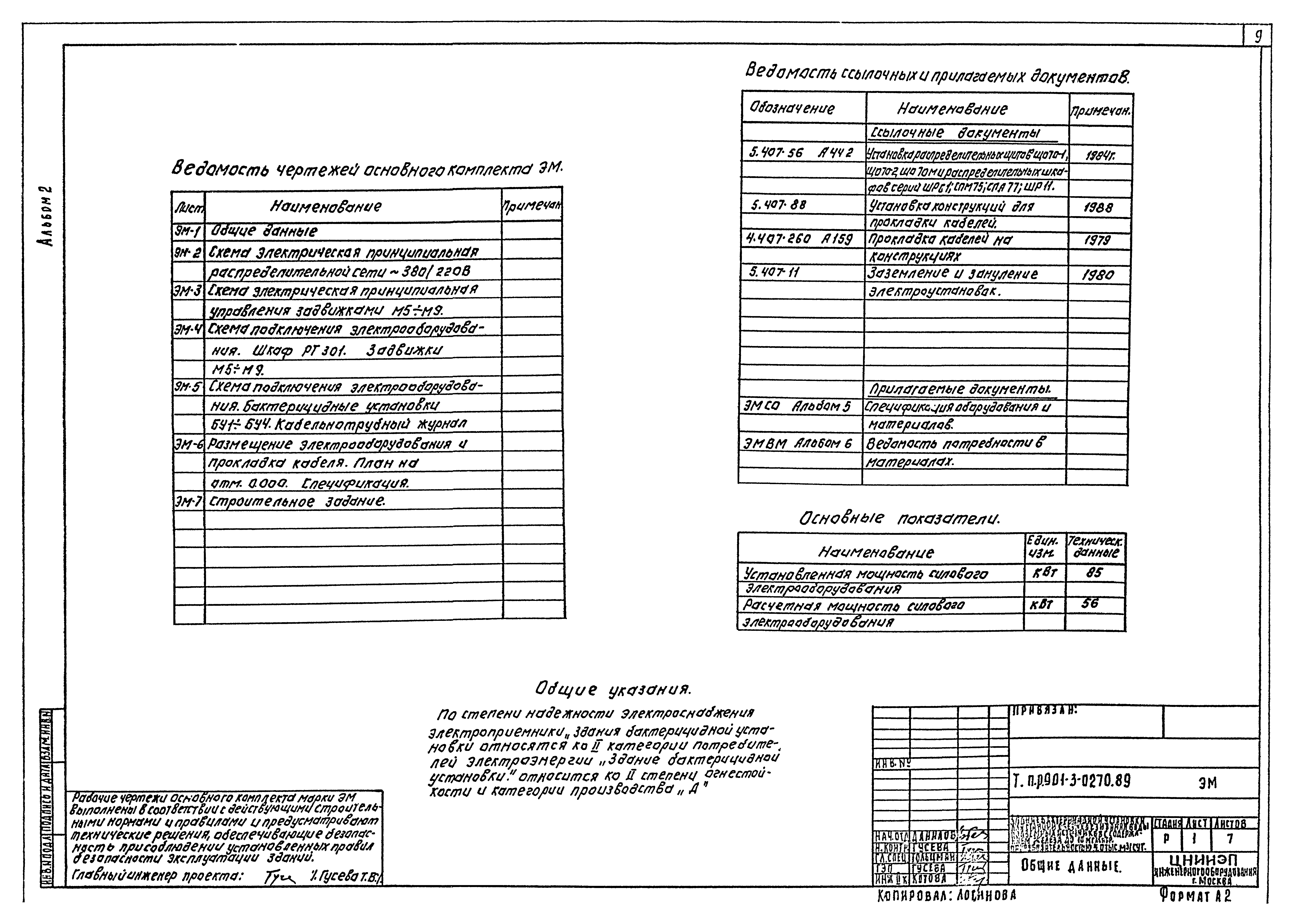 Типовые проектные решения 901-3-0270.89