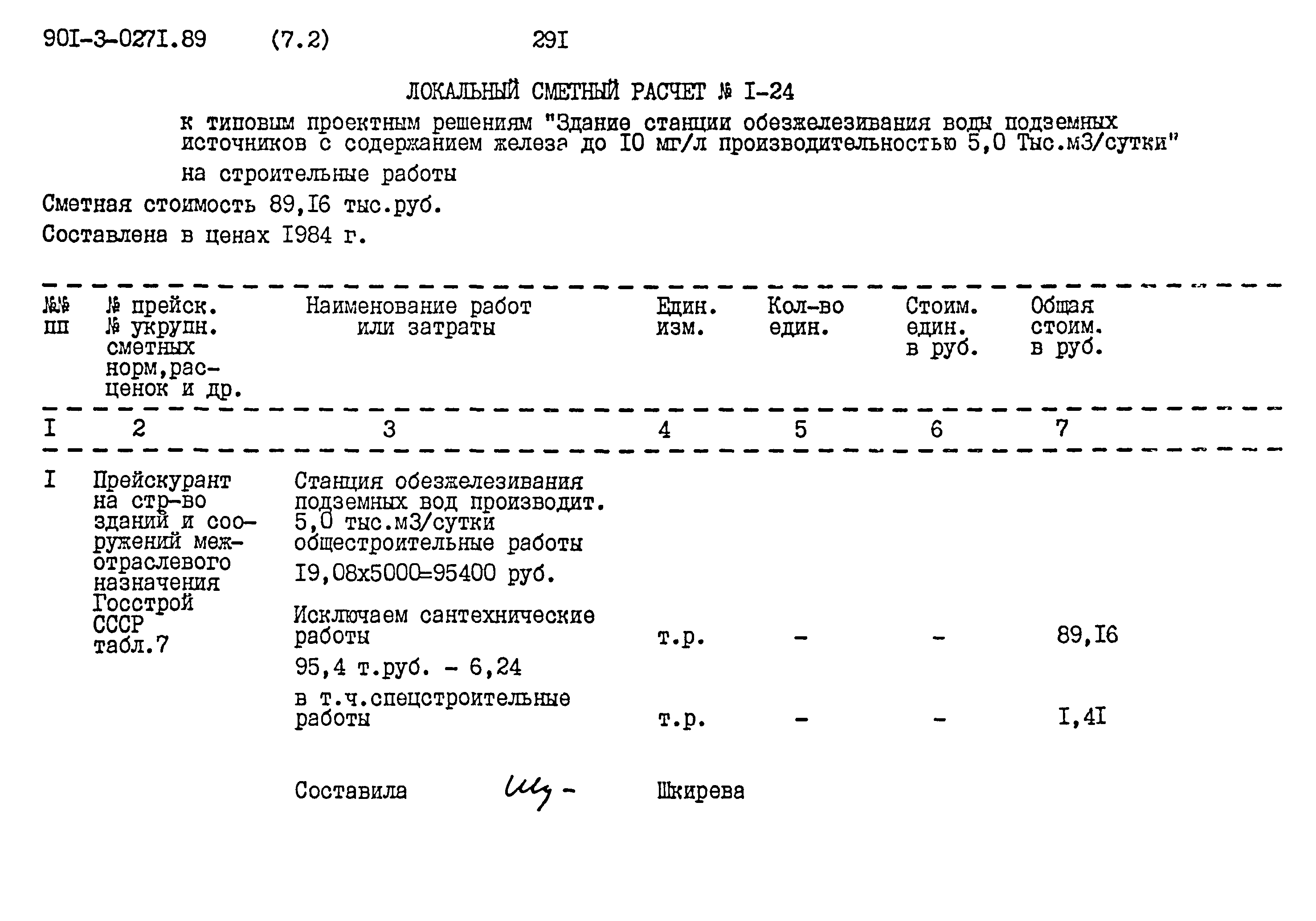 Типовые проектные решения 901-3-0271.89