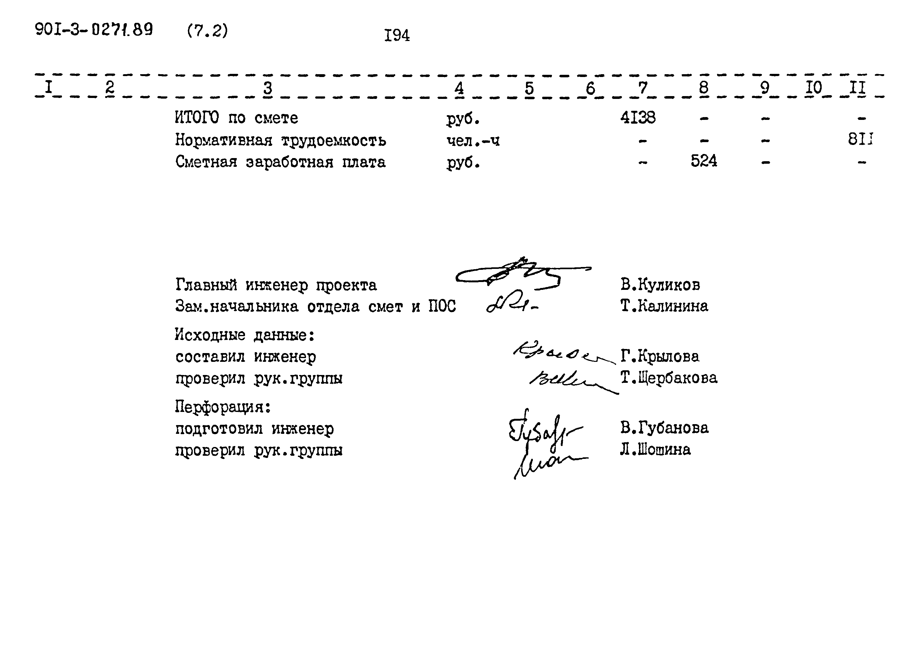 Типовые проектные решения 901-3-0271.89