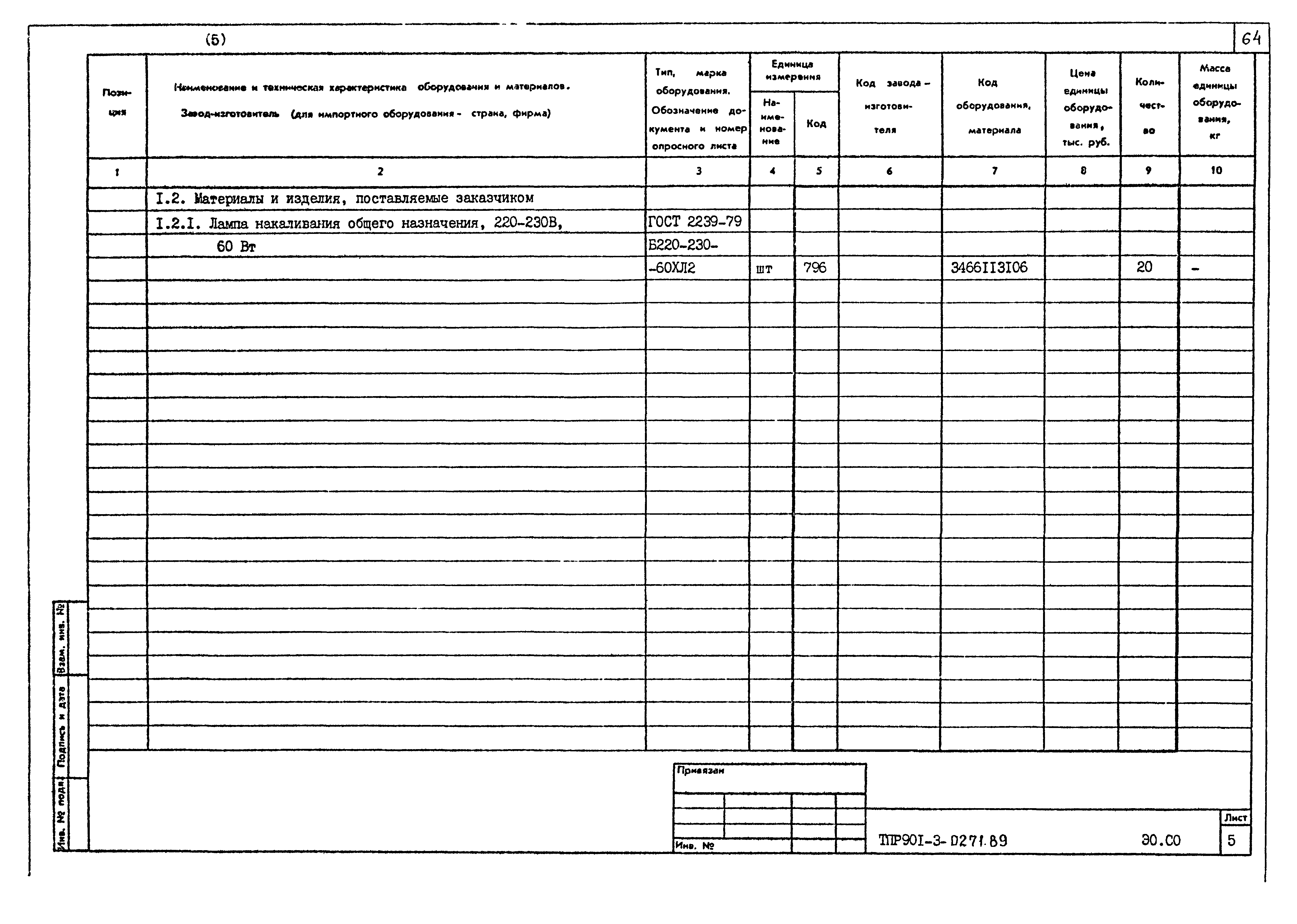 Типовые проектные решения 901-3-0271.89
