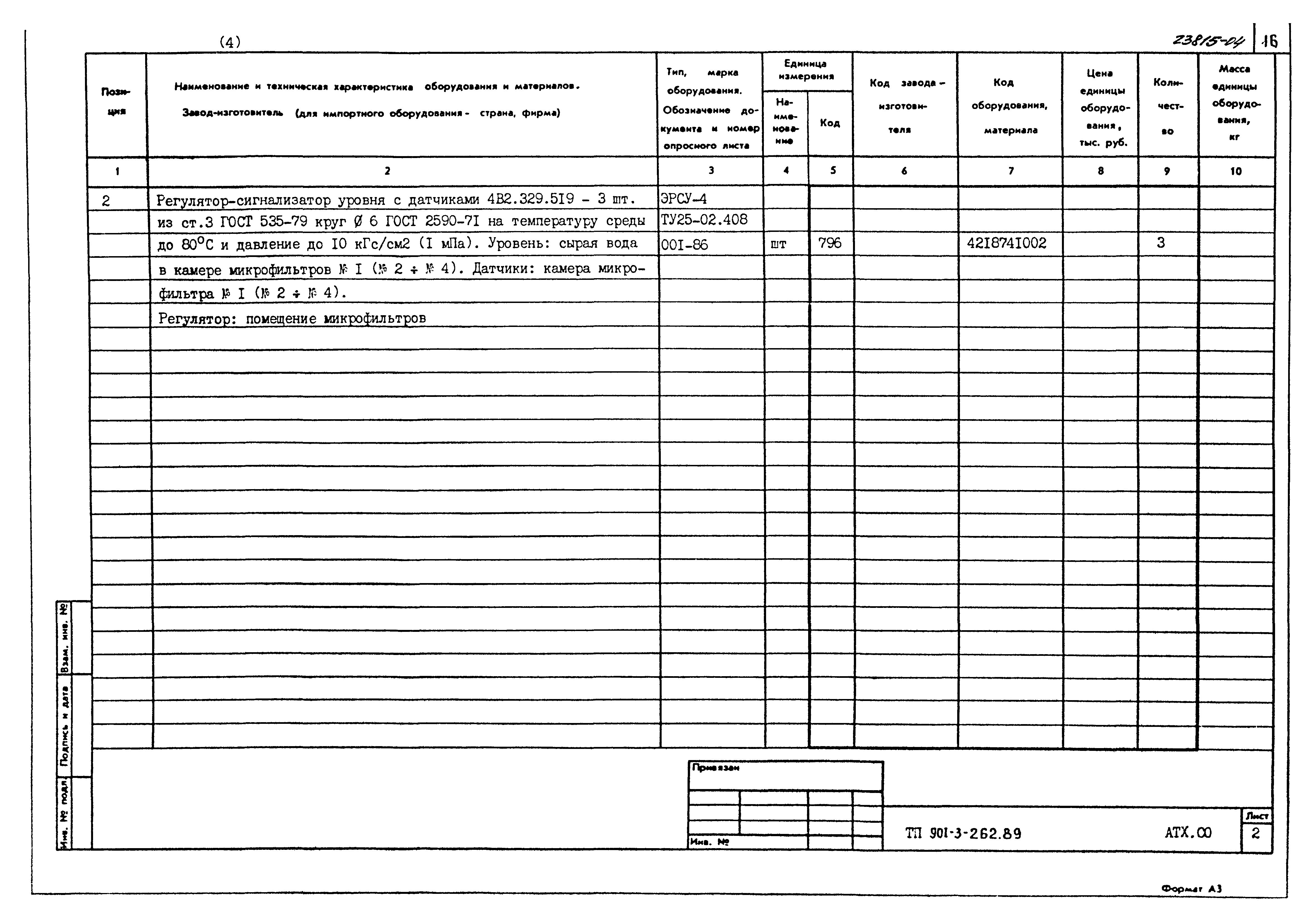 Типовой проект 901-3-262.89