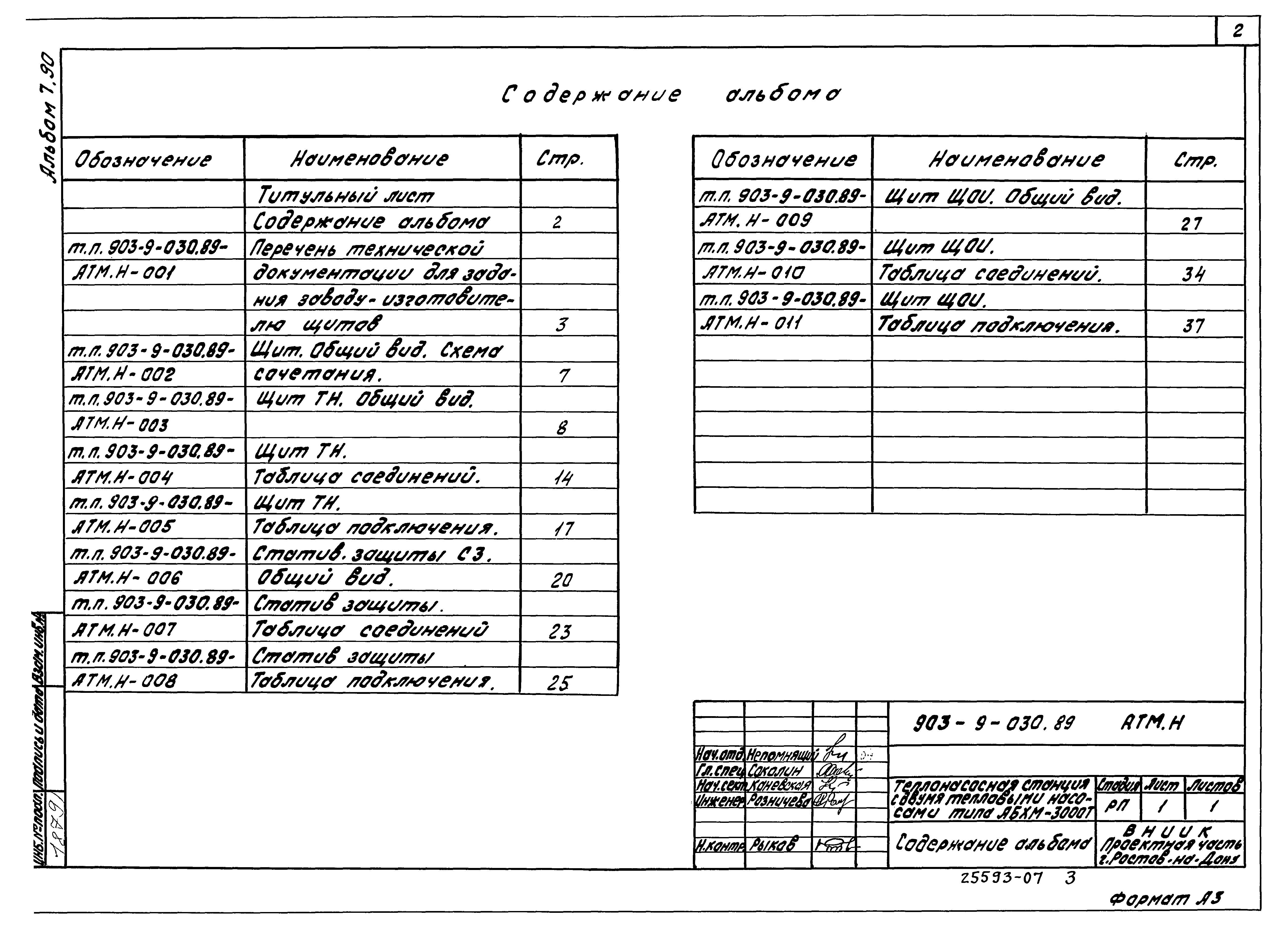 Типовые проектные решения 903-9-030.89