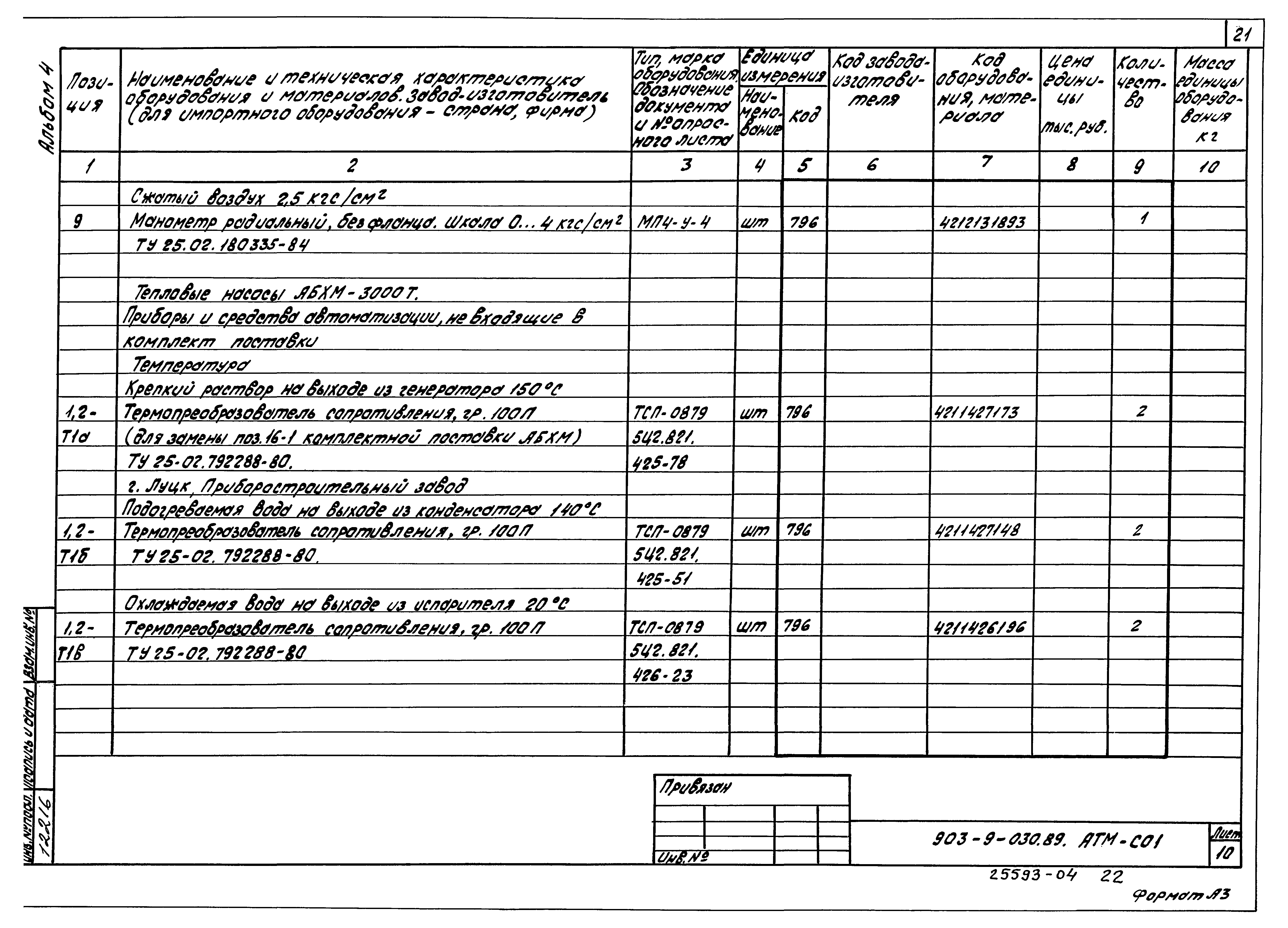 Типовые проектные решения 903-9-030.89