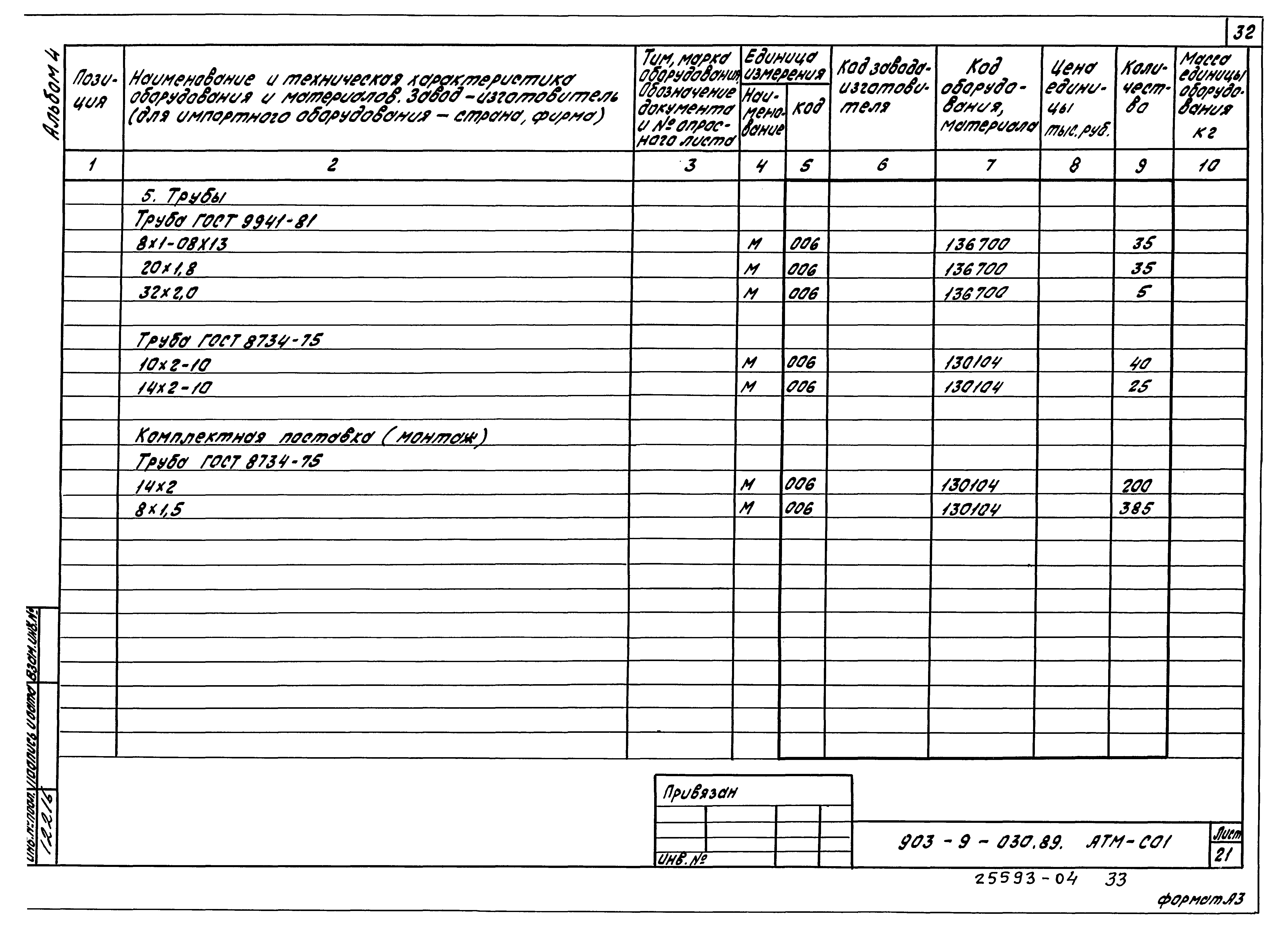 Типовые проектные решения 903-9-030.89