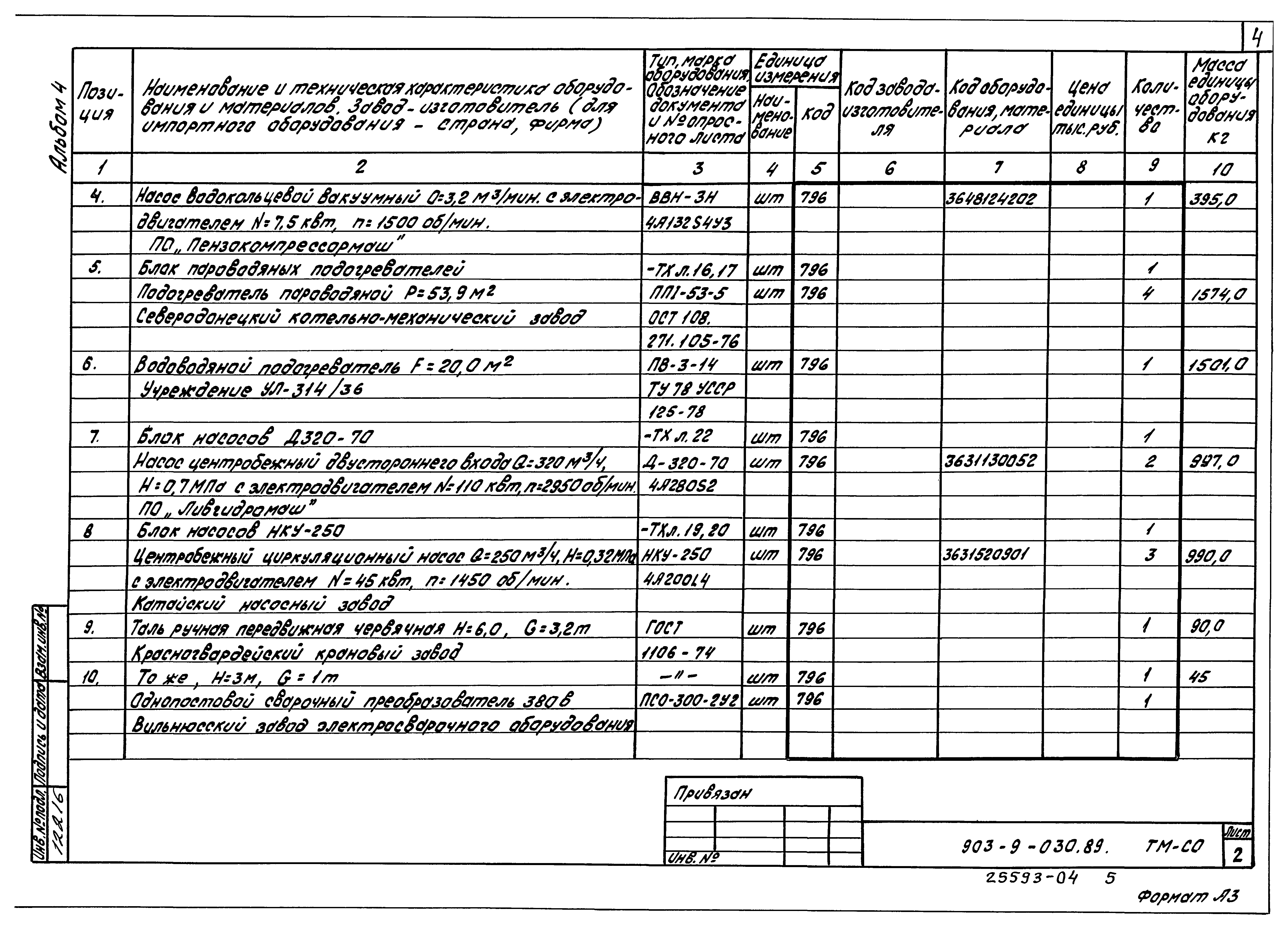 Типовые проектные решения 903-9-030.89