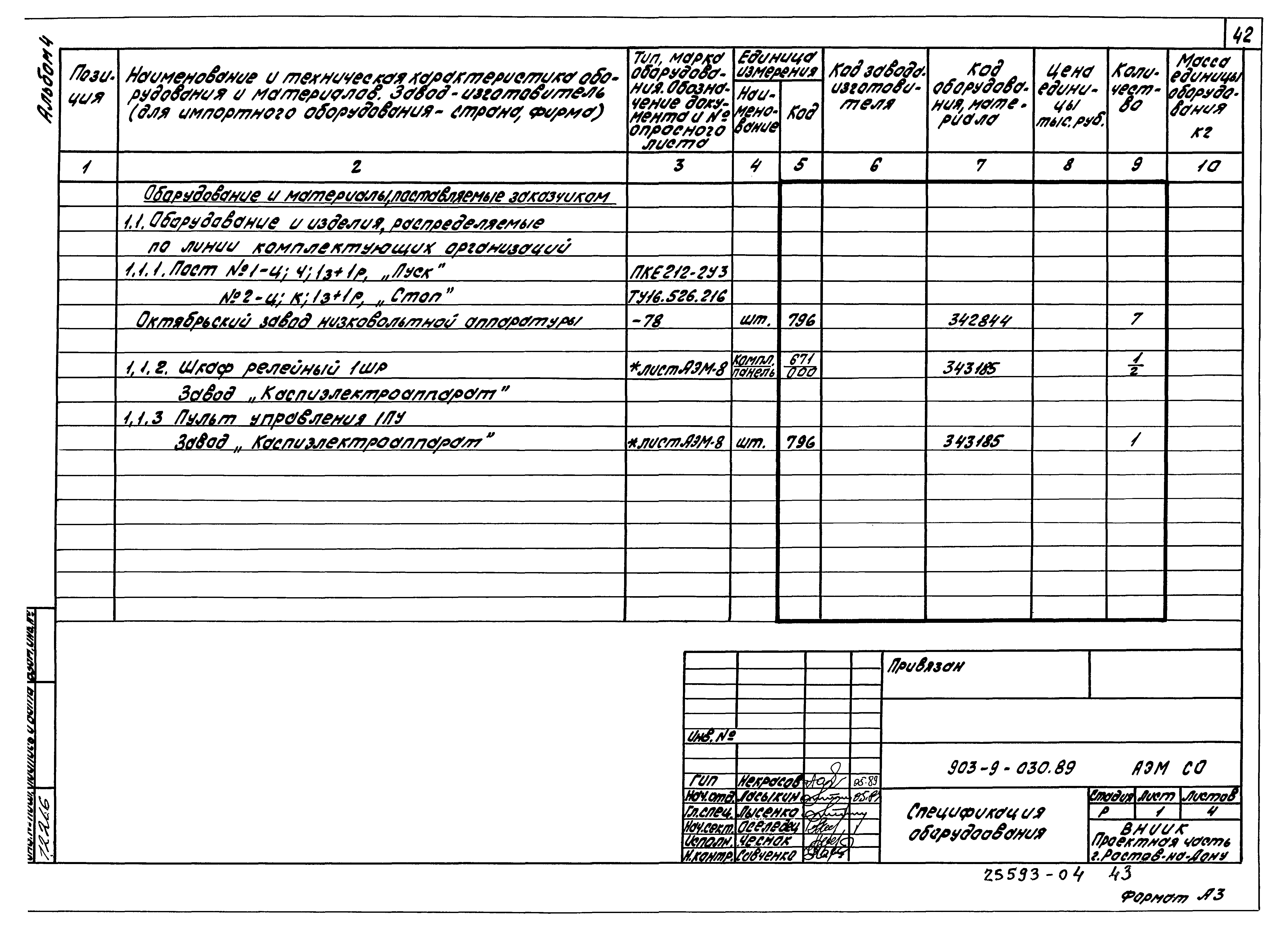 Типовые проектные решения 903-9-030.89