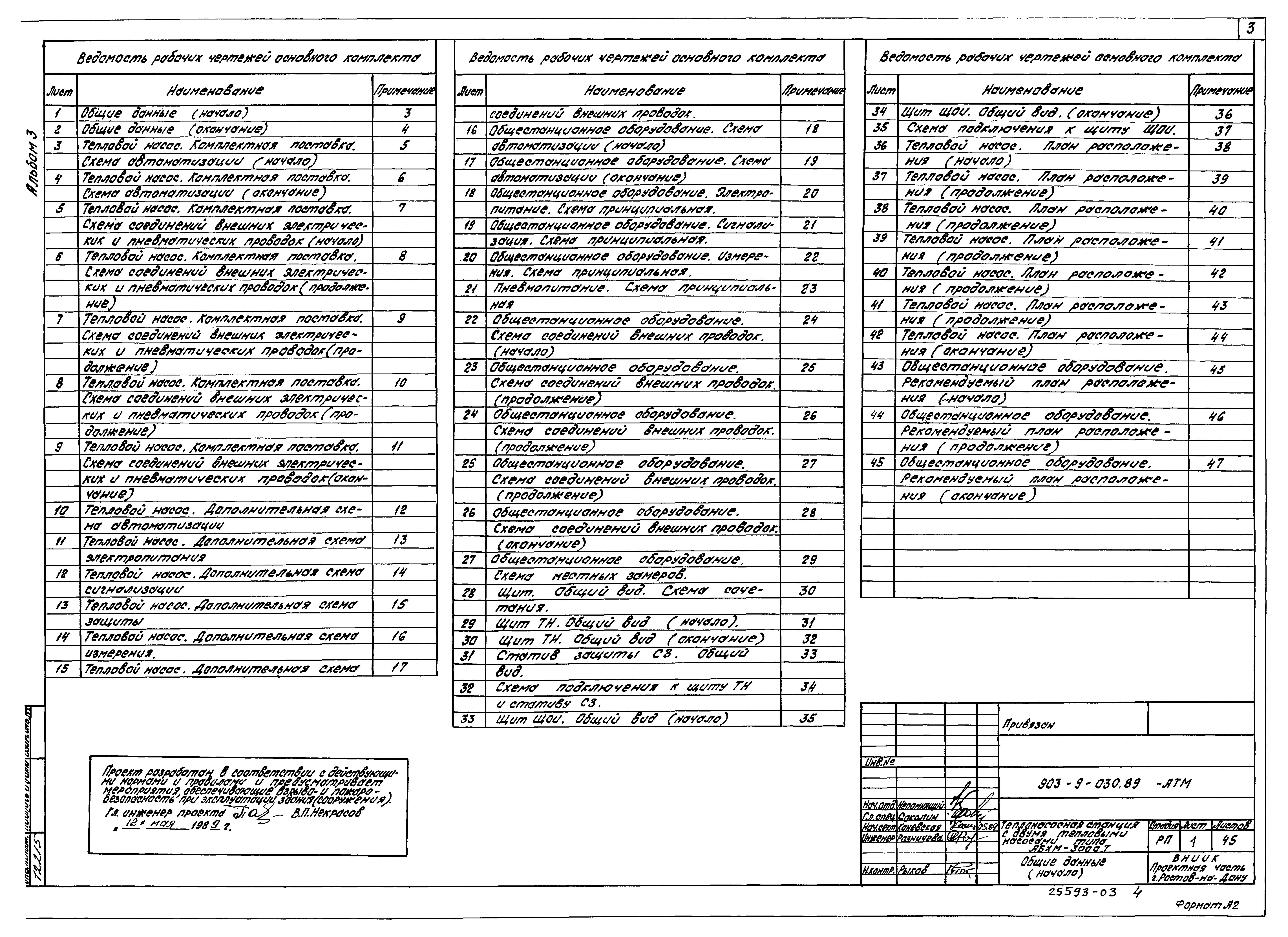 Типовые проектные решения 903-9-030.89