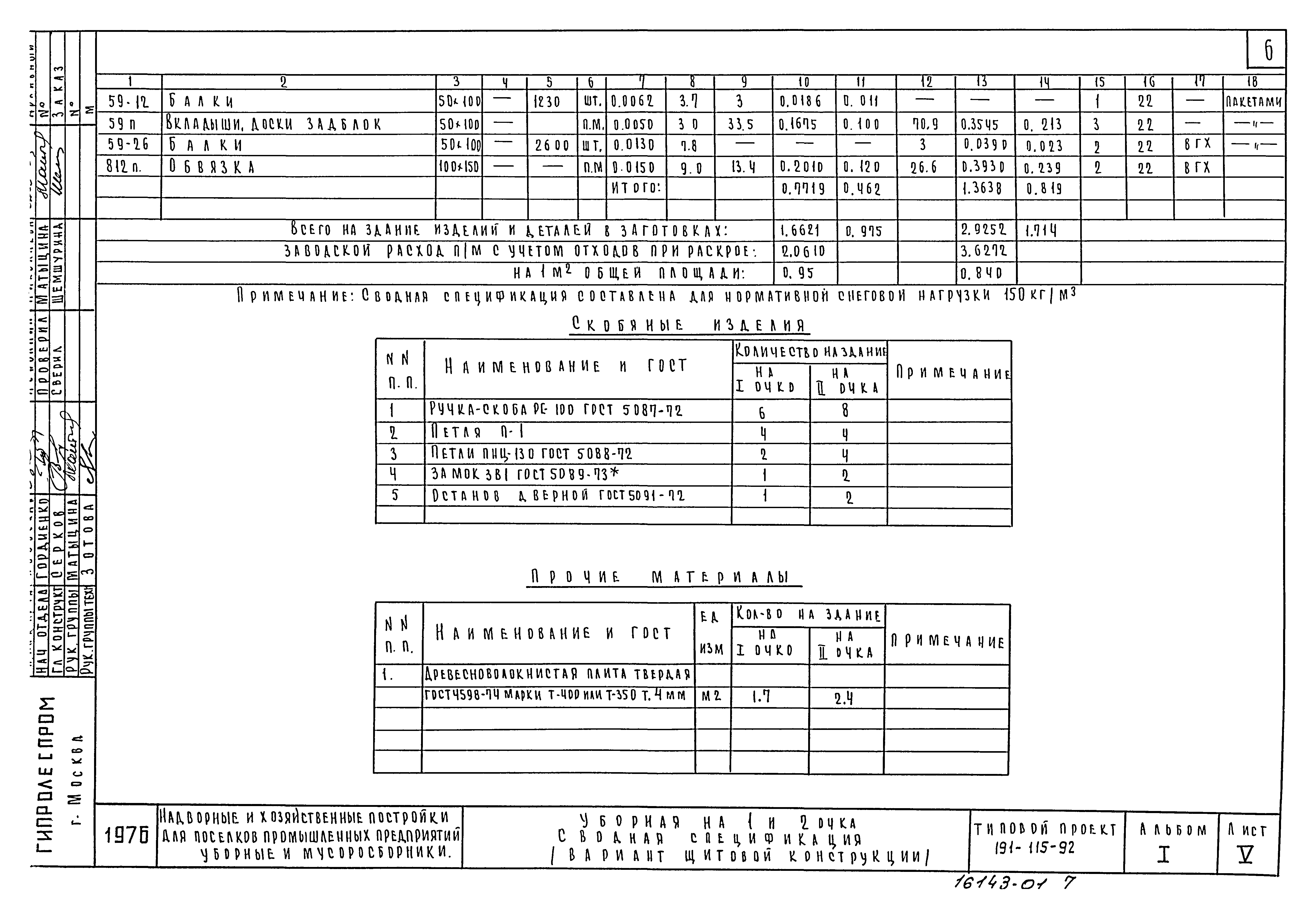 Типовой проект 191-115-92