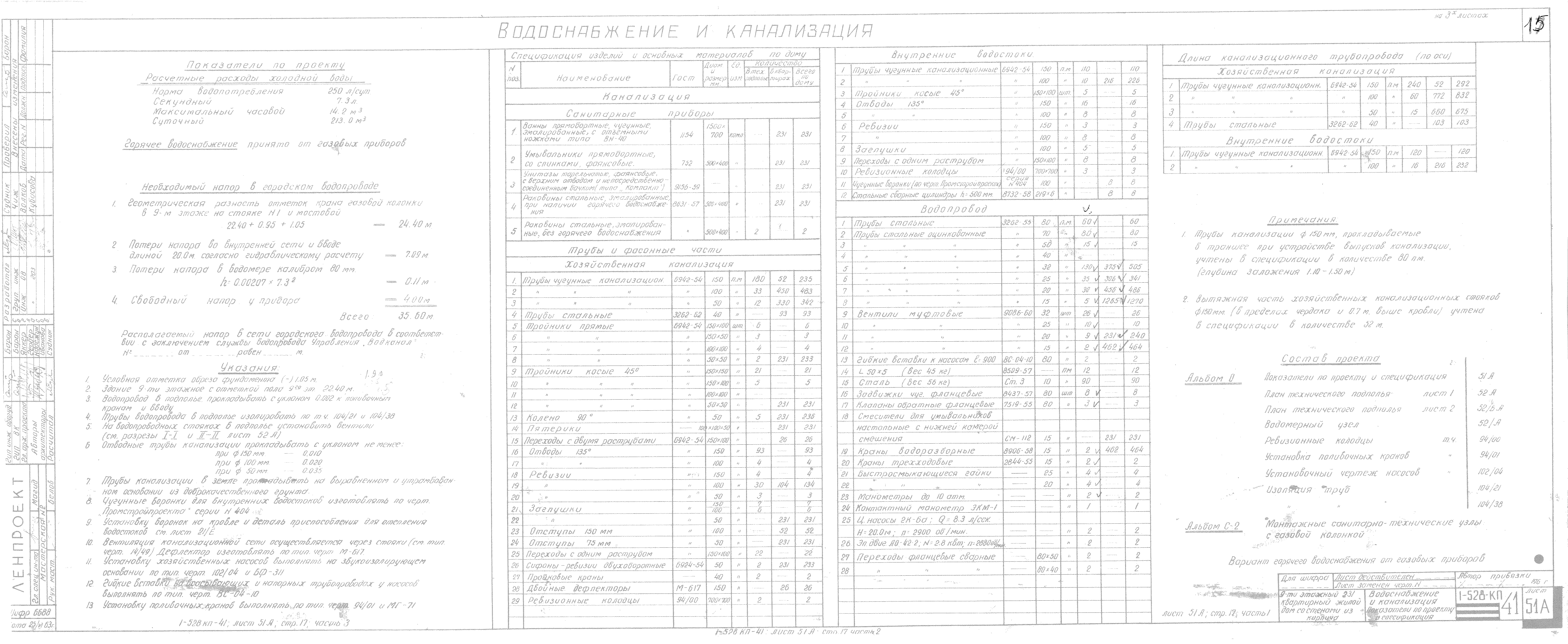 Скачать Типовой проект 1-528 КП-41 Альбом 0. Монтажные чертежи по  архитектурно-строительной и санитарно-технической частям проекта (нулевой  цикл)