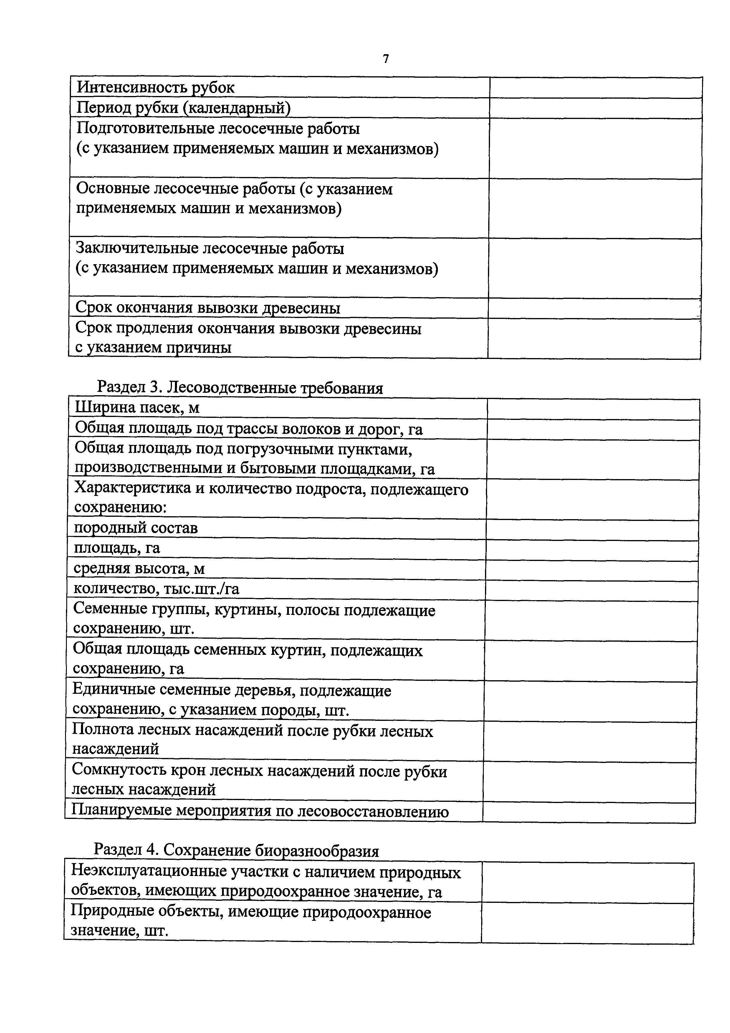 Технологическая карта лесосечных работ