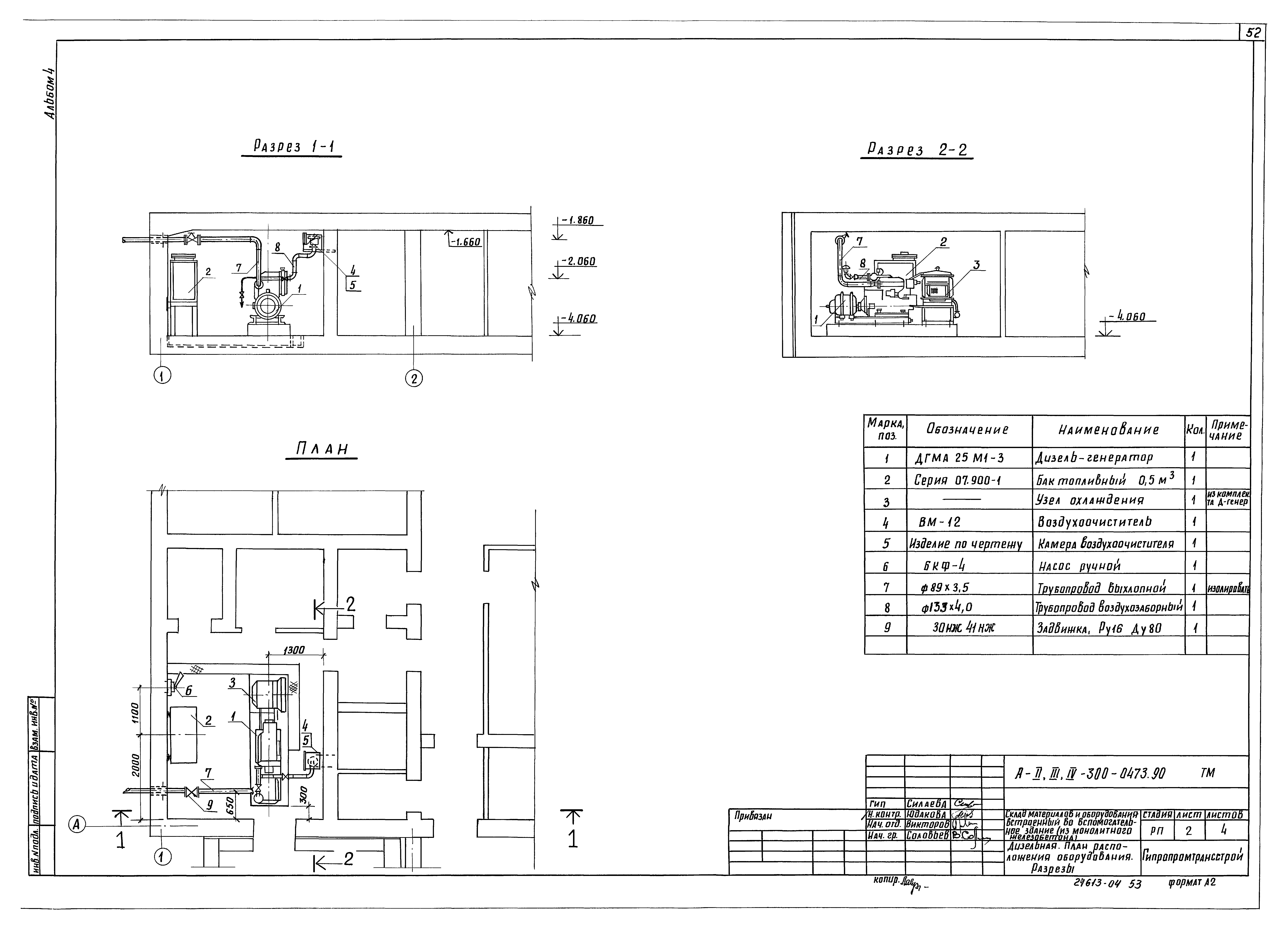 Типовые проектные решения А-II,III,IV-300-0473.90