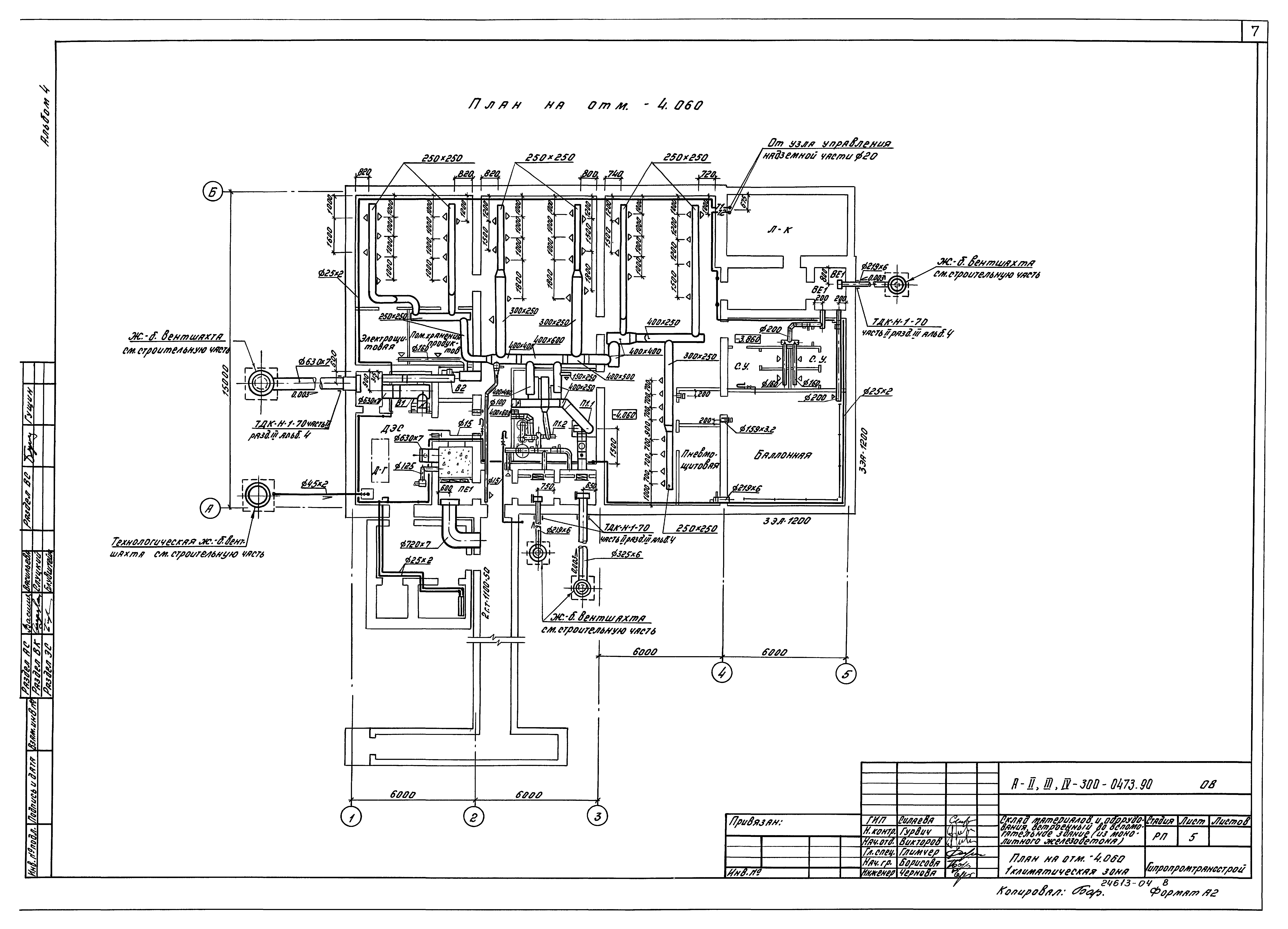 Типовые проектные решения А-II,III,IV-300-0473.90