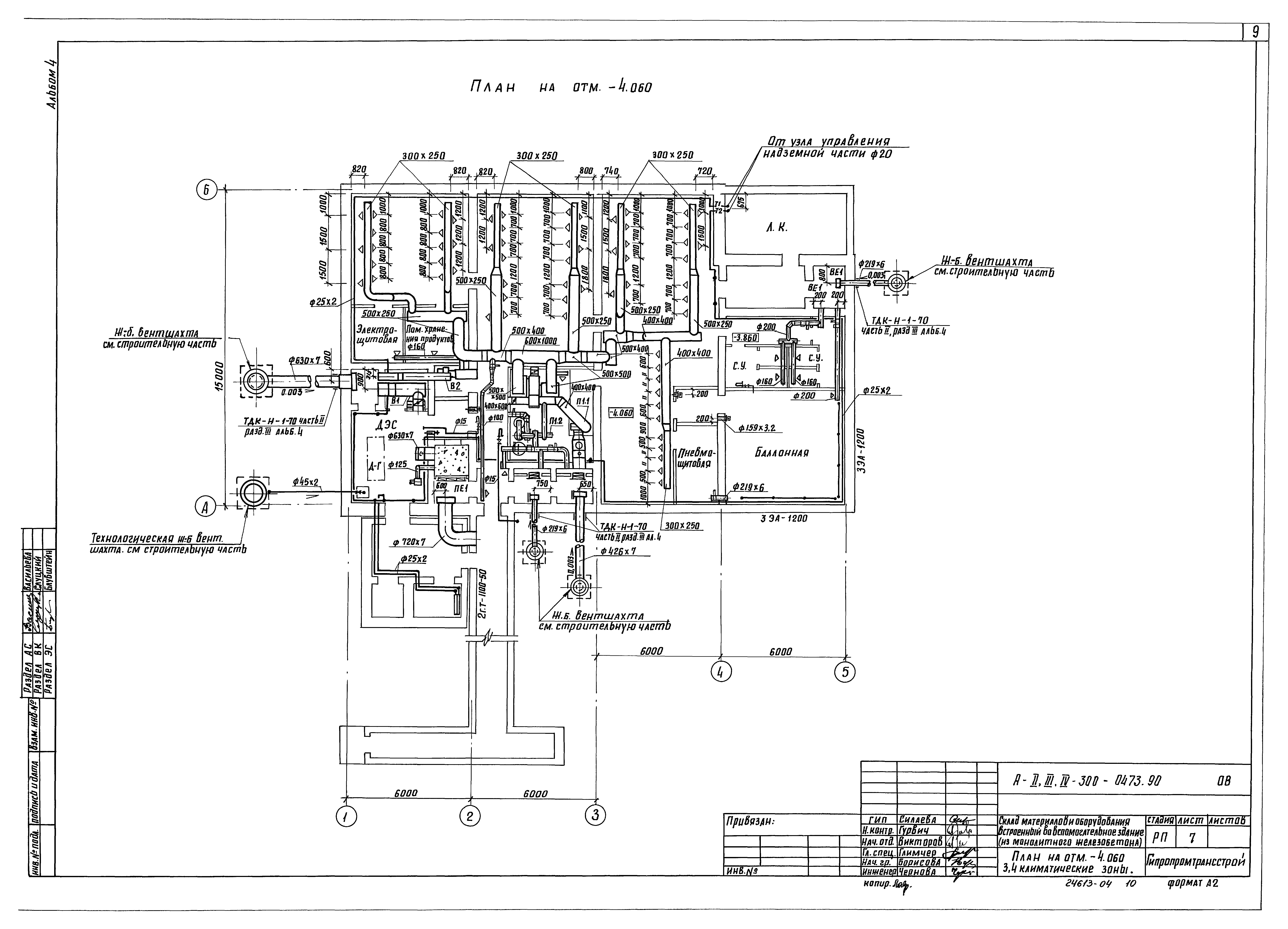 Типовые проектные решения А-II,III,IV-300-0473.90