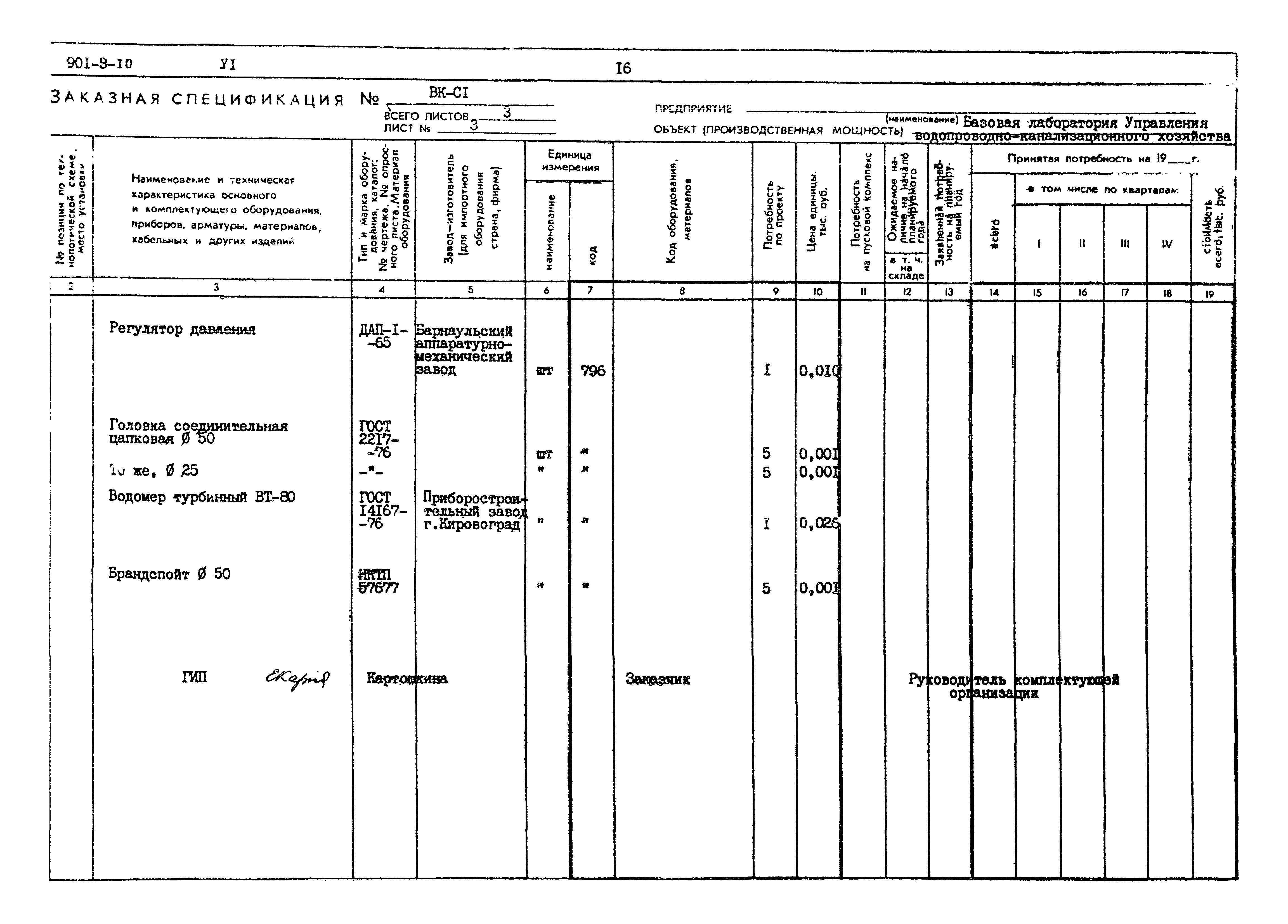 Типовой проект 901-9-10