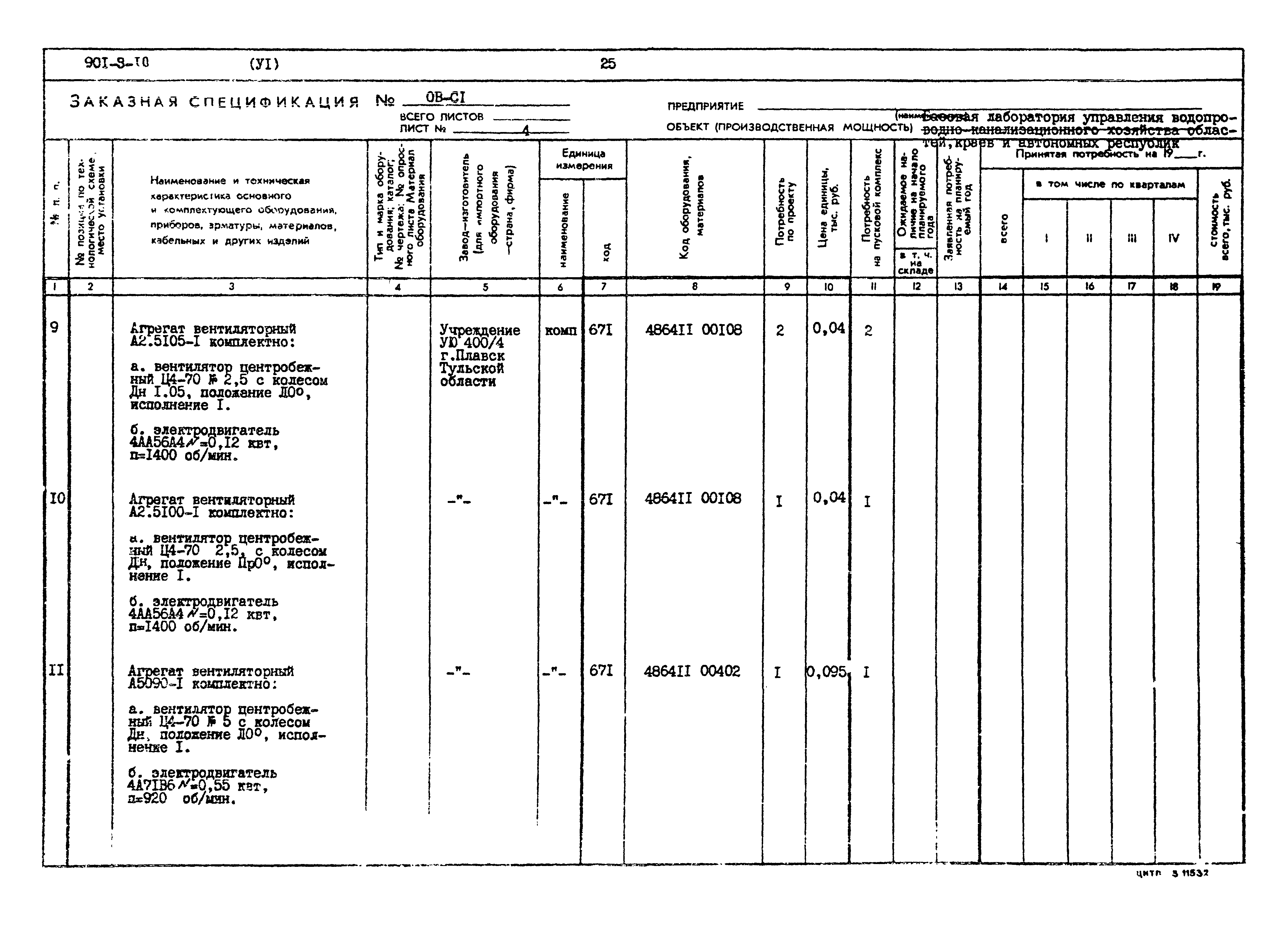 Типовой проект 901-9-10