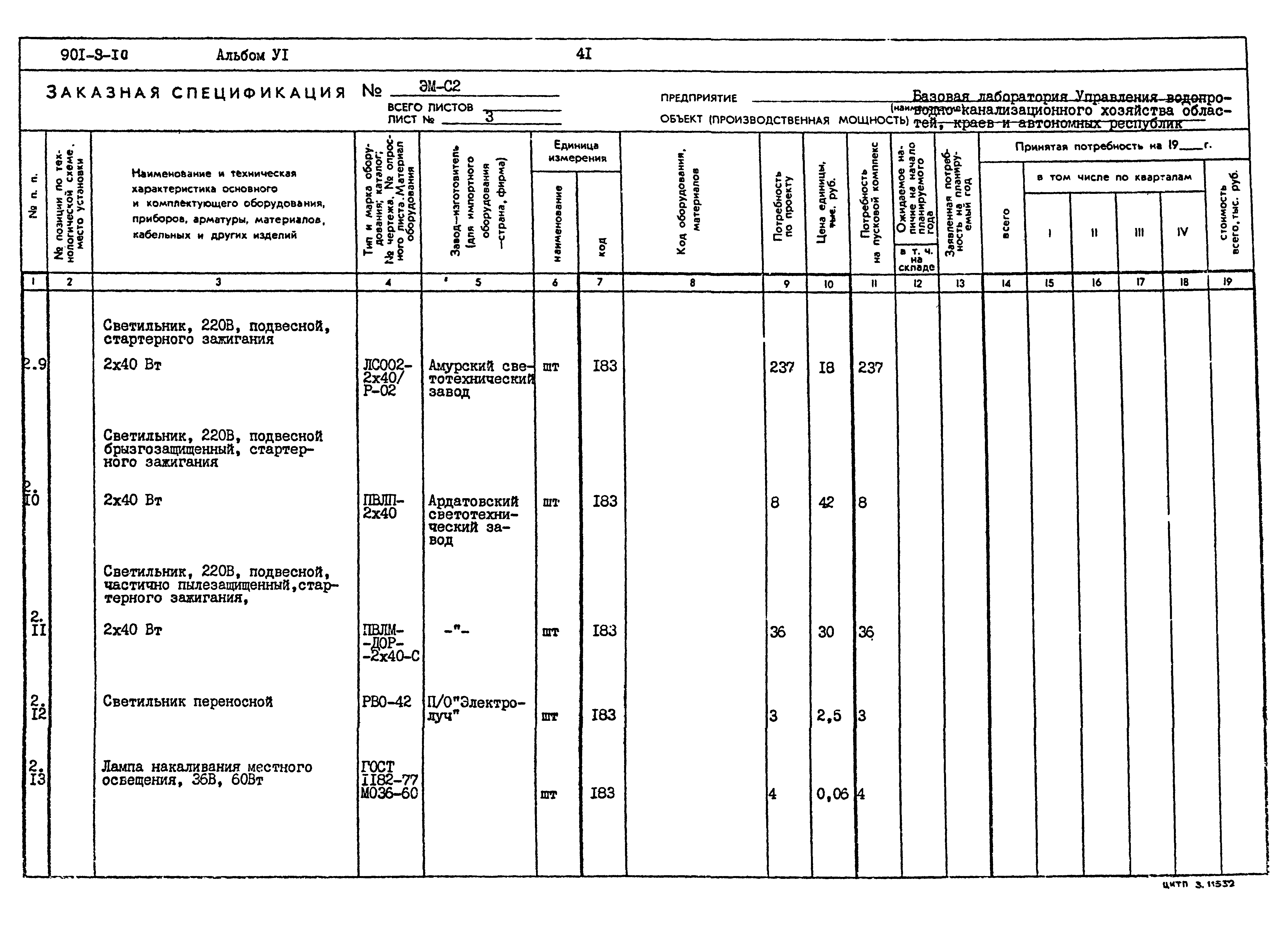 Типовой проект 901-9-10