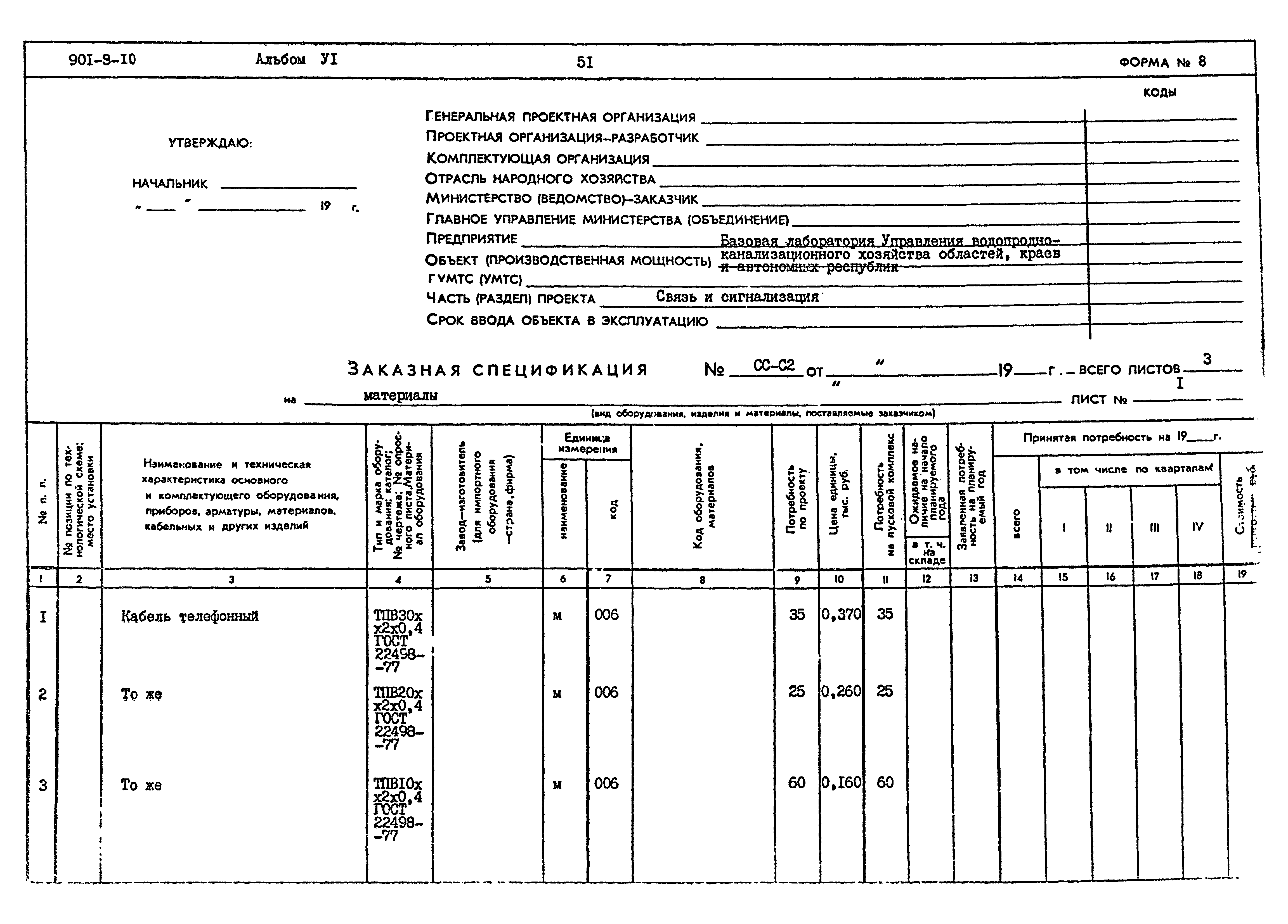 Типовой проект 901-9-10