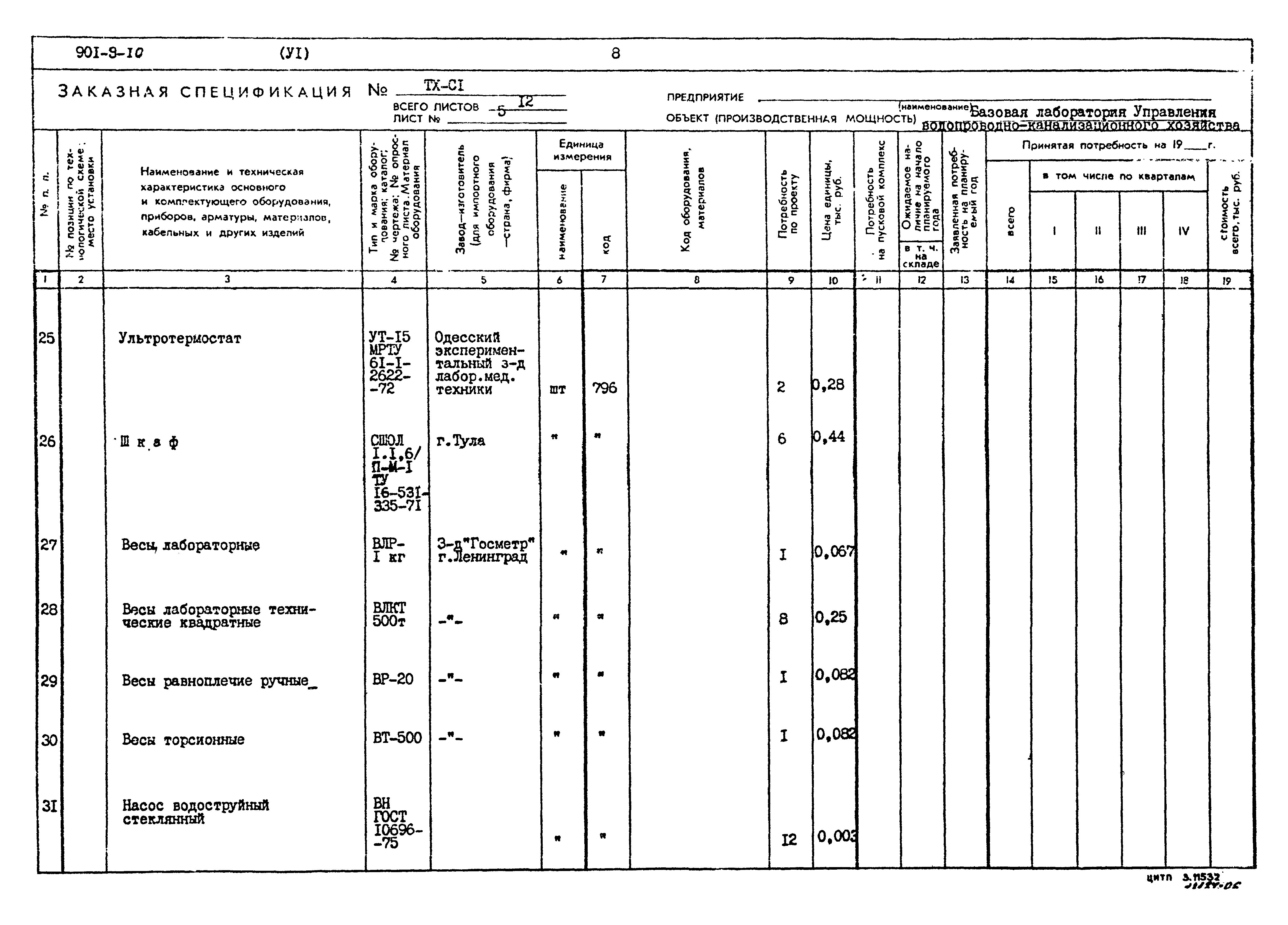 Типовой проект 901-9-10