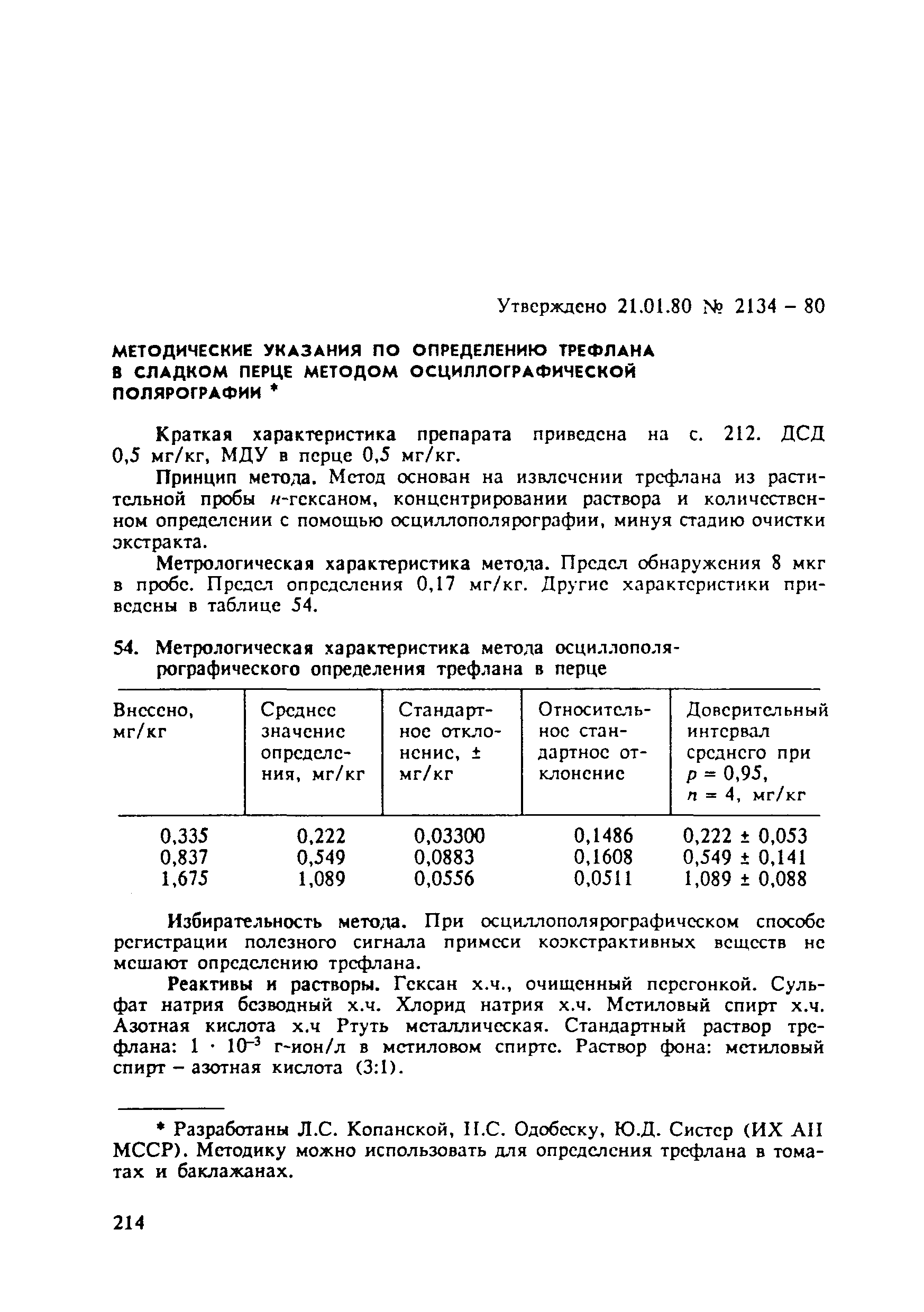 МУ 2134-80
