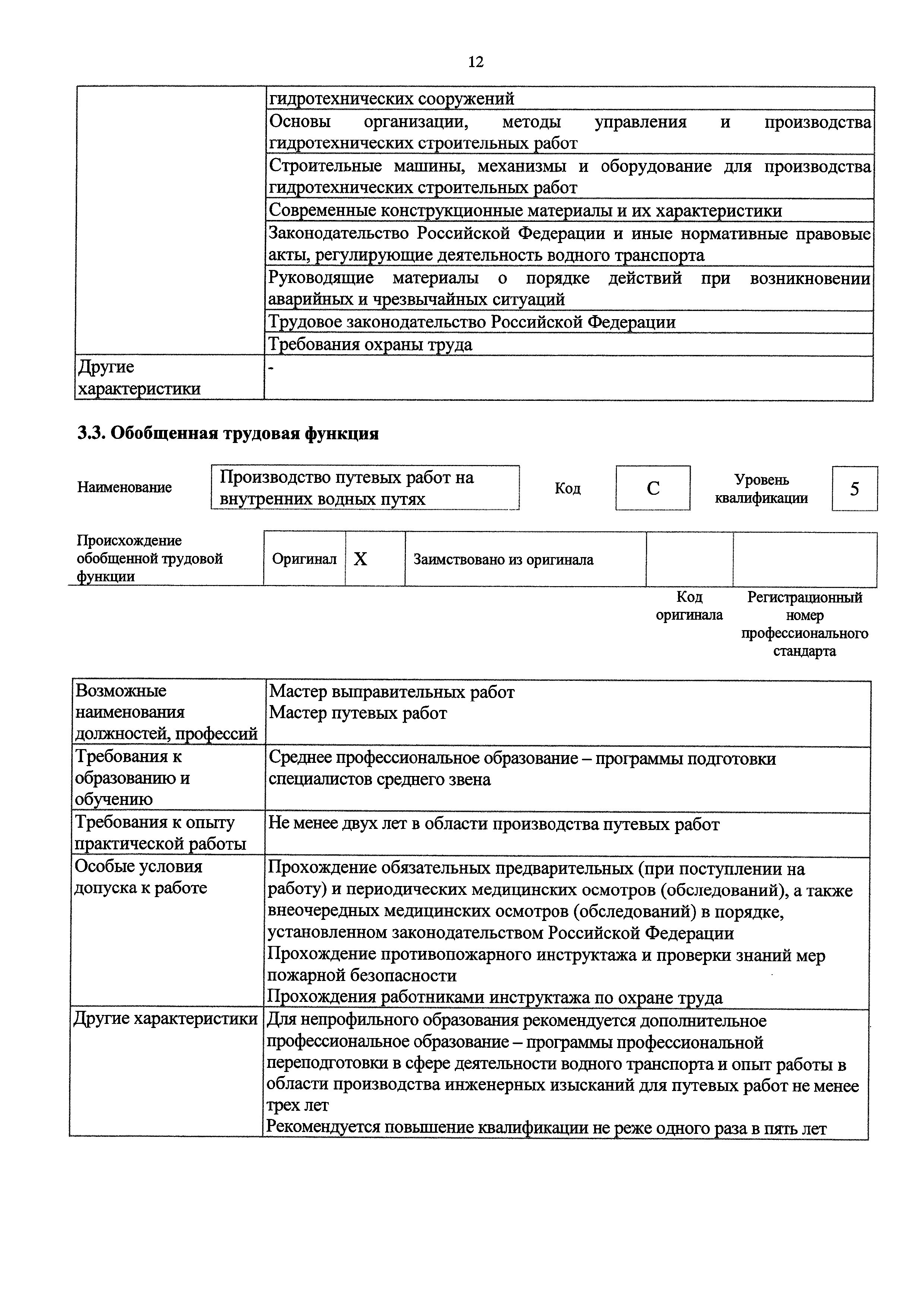 Скачать Приказ 668н Об утверждении профессионального стандарта Гидротехник  (водный транспорт)