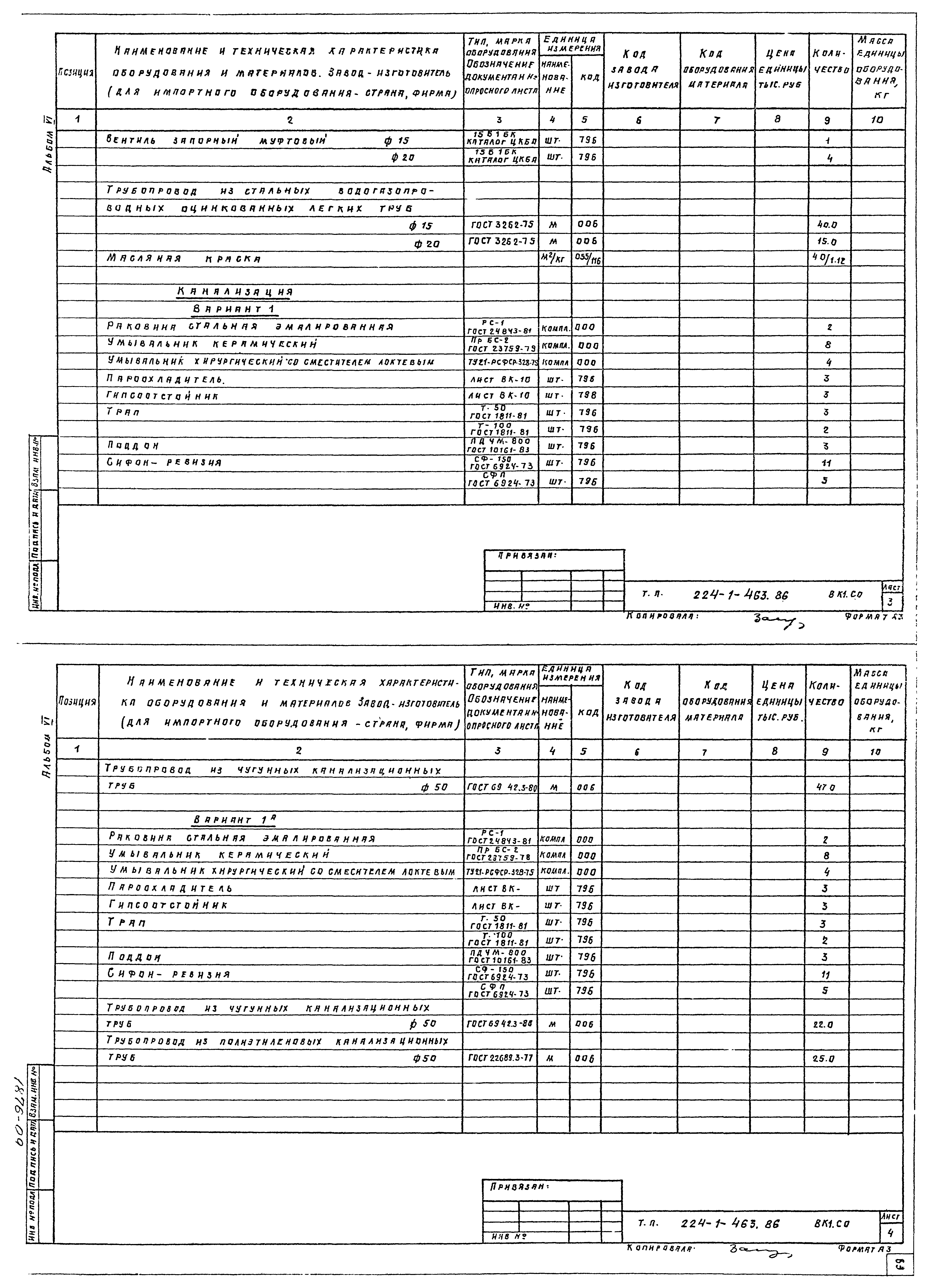 Типовой проект 224-1-463.86
