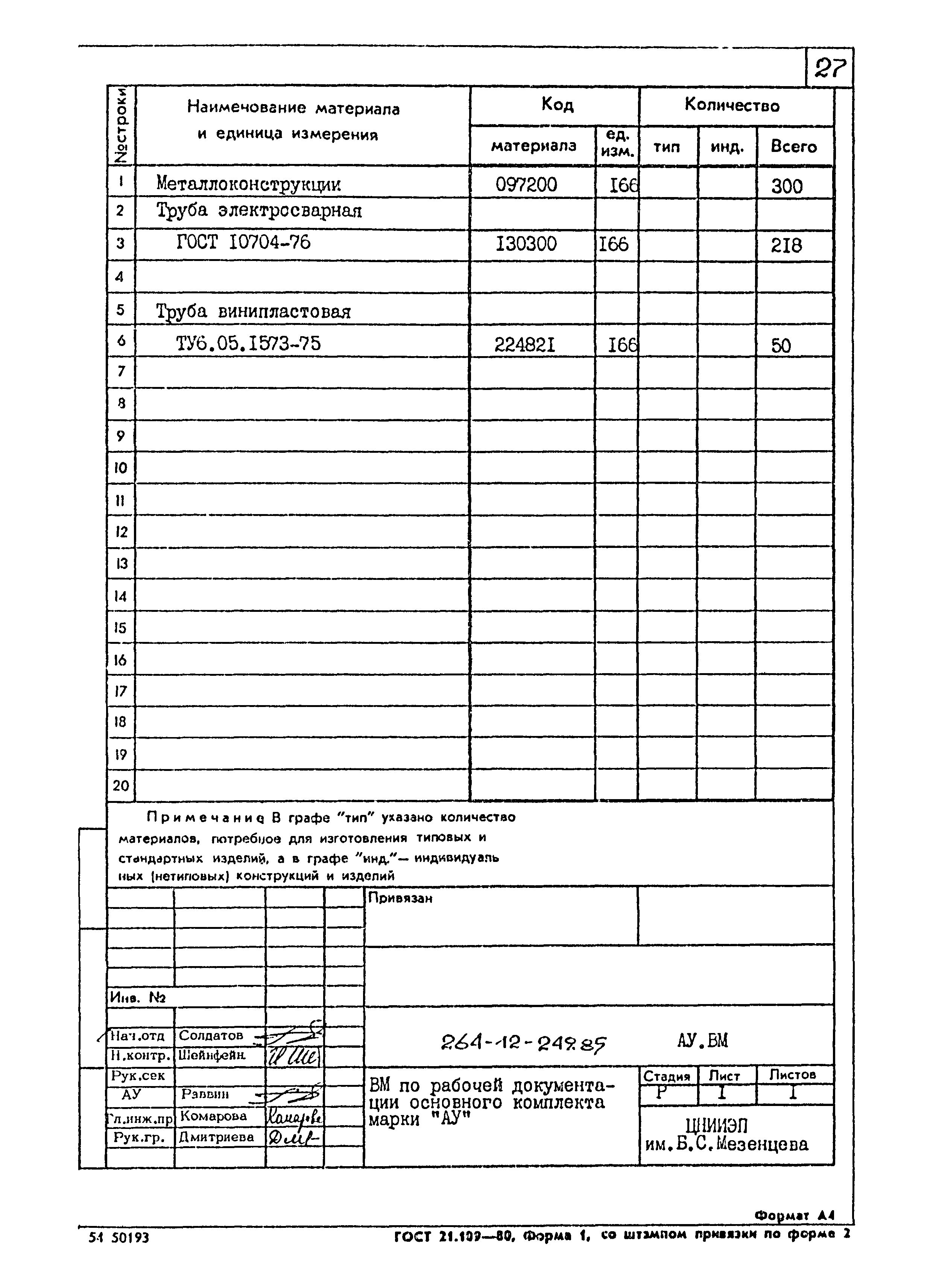Типовой проект 264-12-249.85