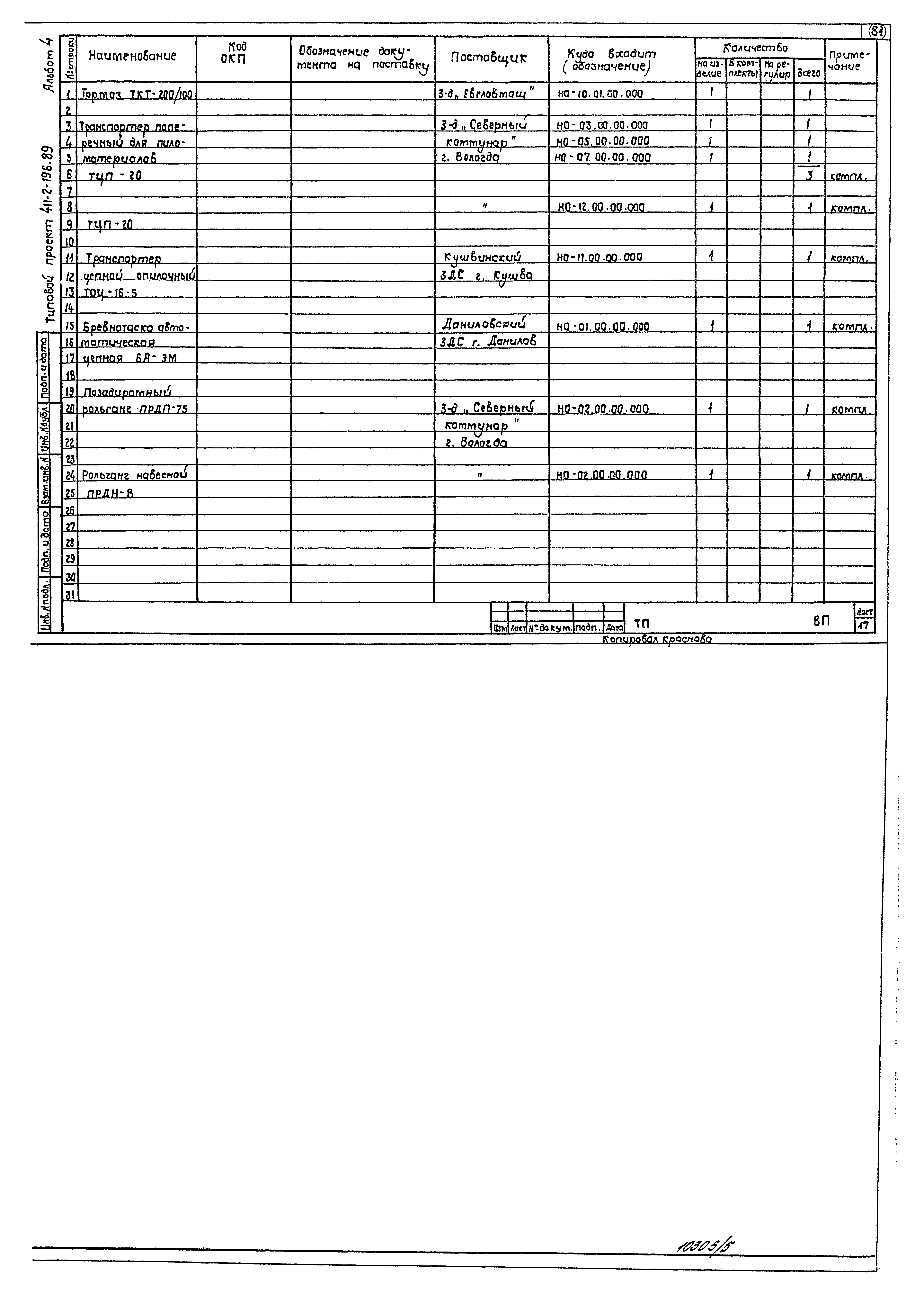 Типовой проект 411-2-196.89