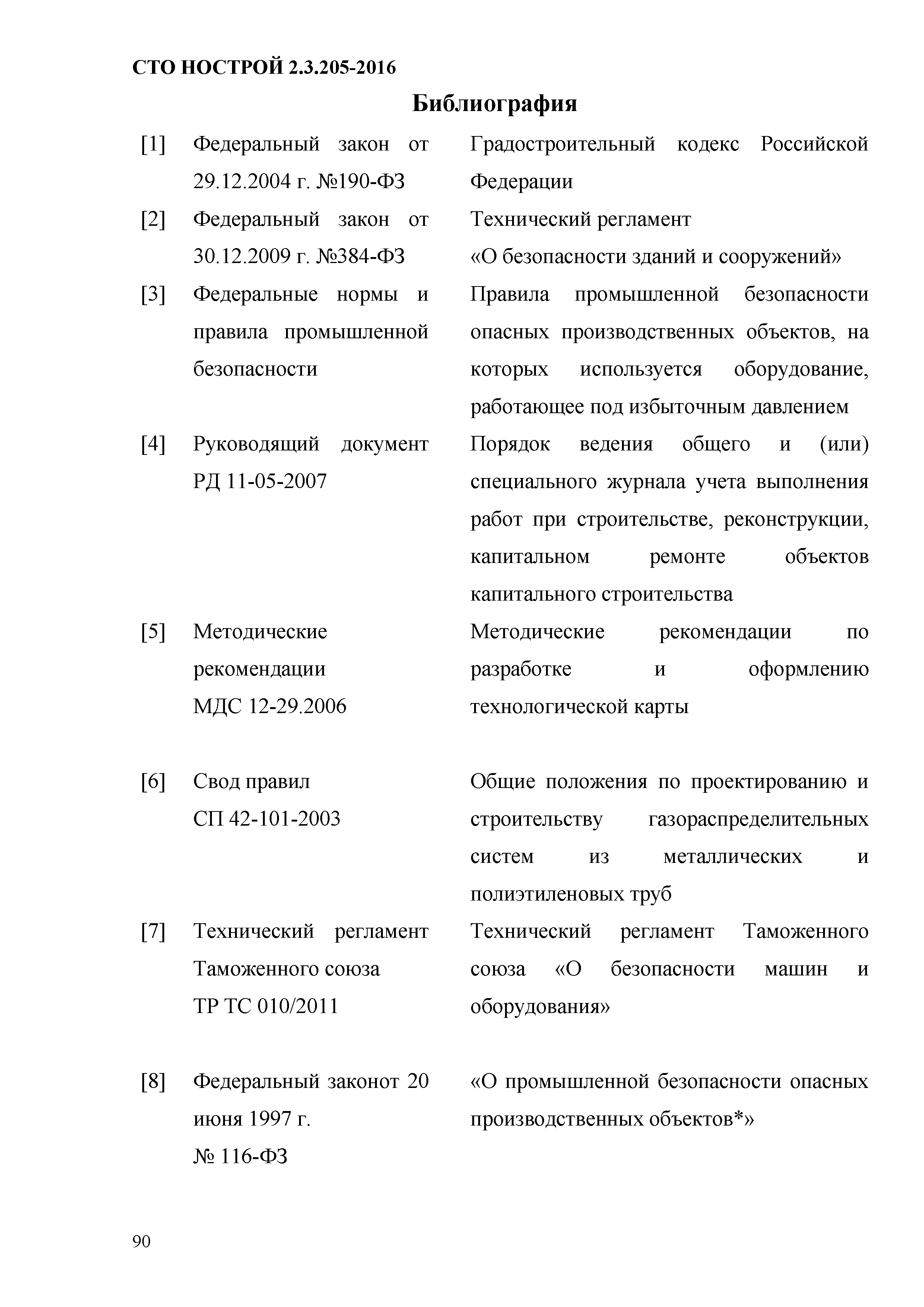 СТО НОСТРОЙ 2.19.205-2016