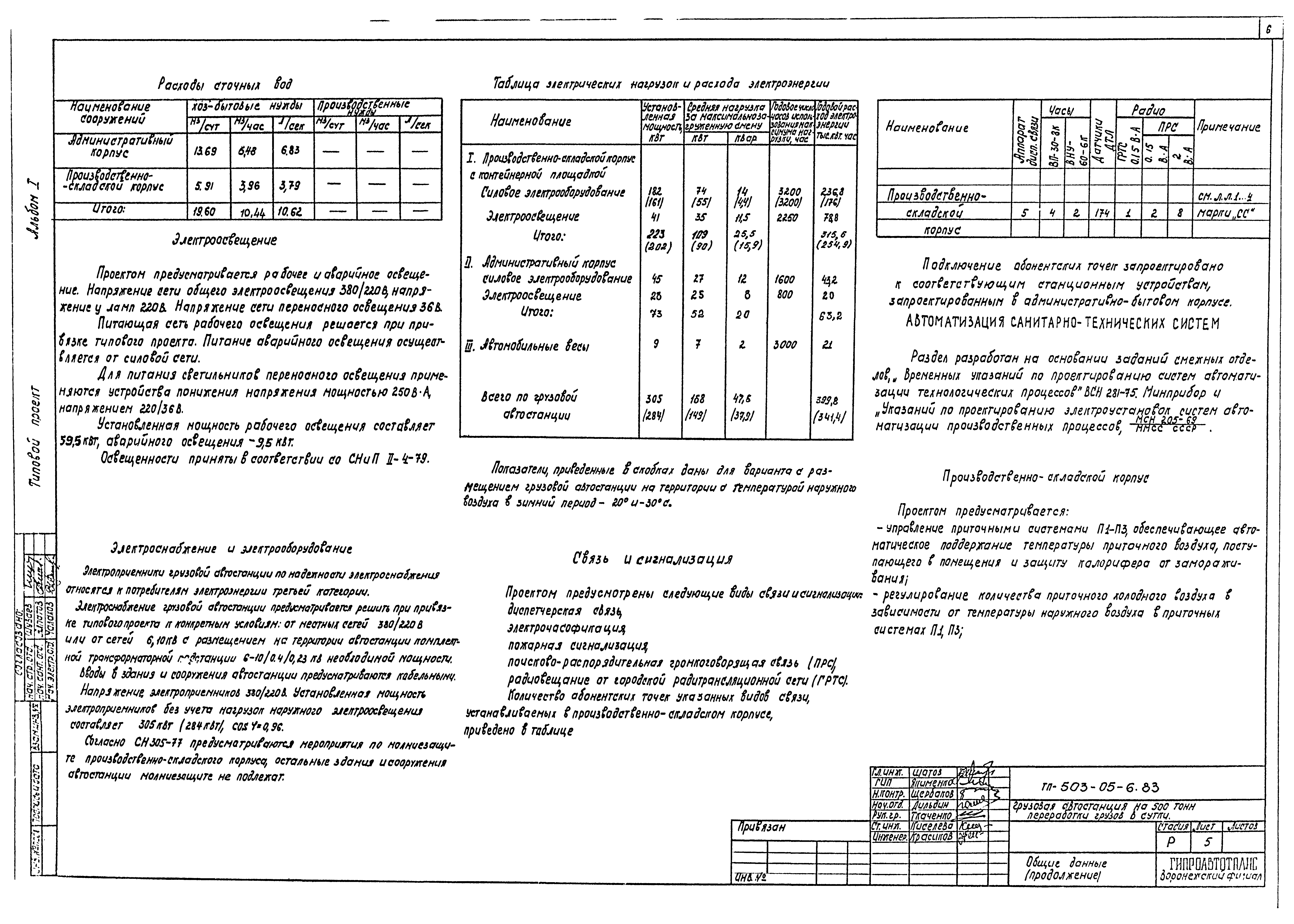 Типовые проектные решения 503-05-6.83