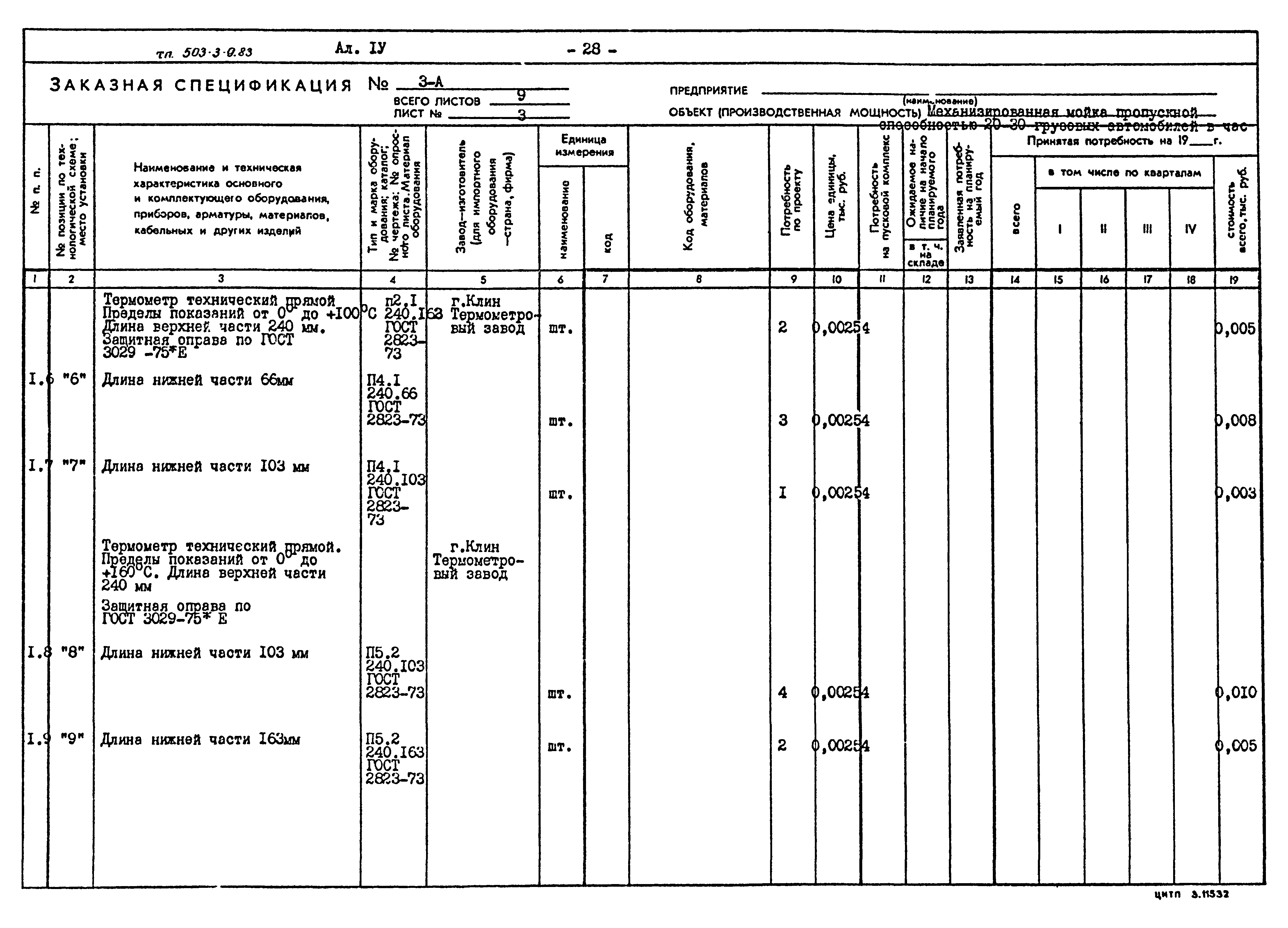 Типовой проект 503-3-9.83