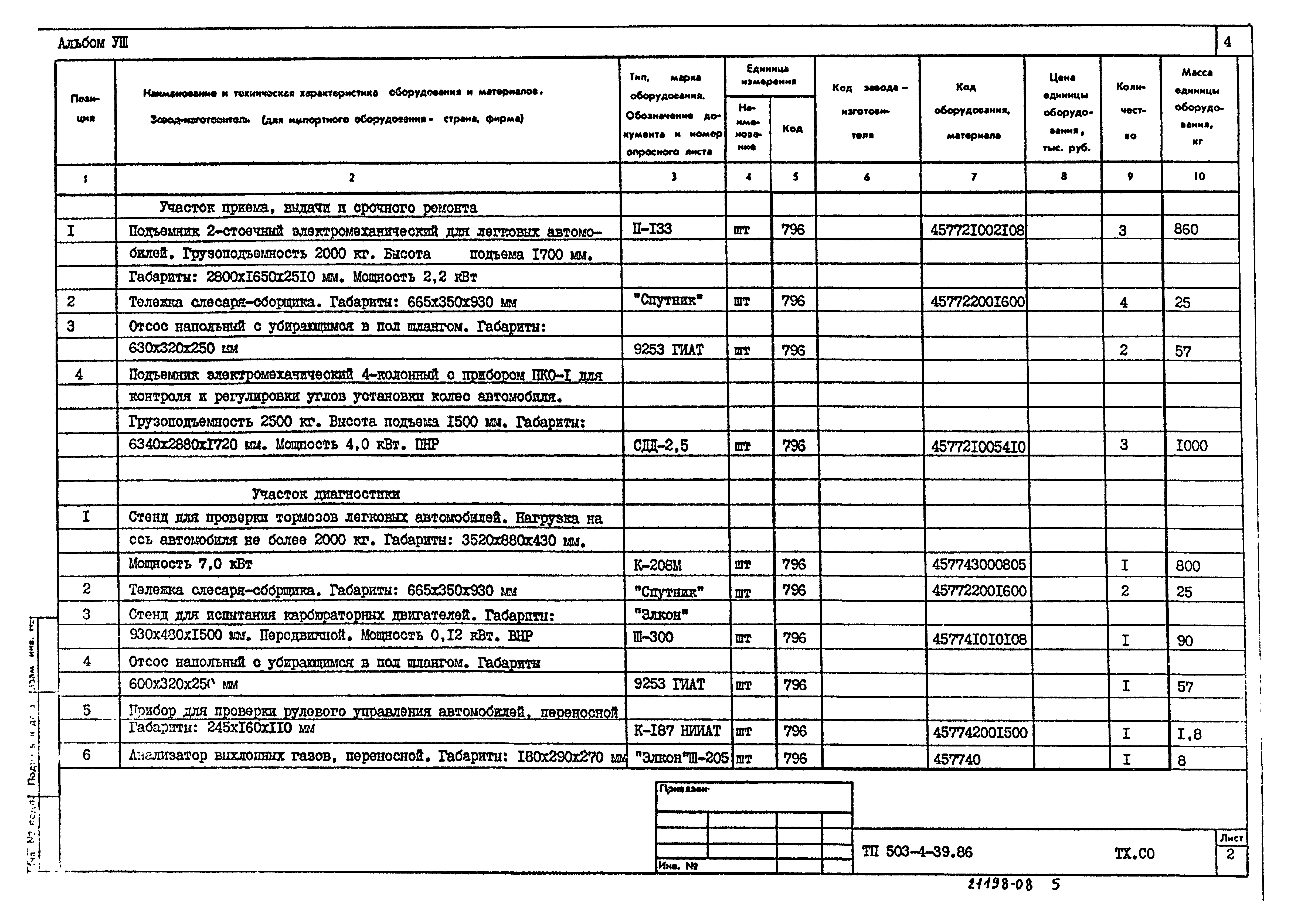 Типовой проект 503-4-39.86