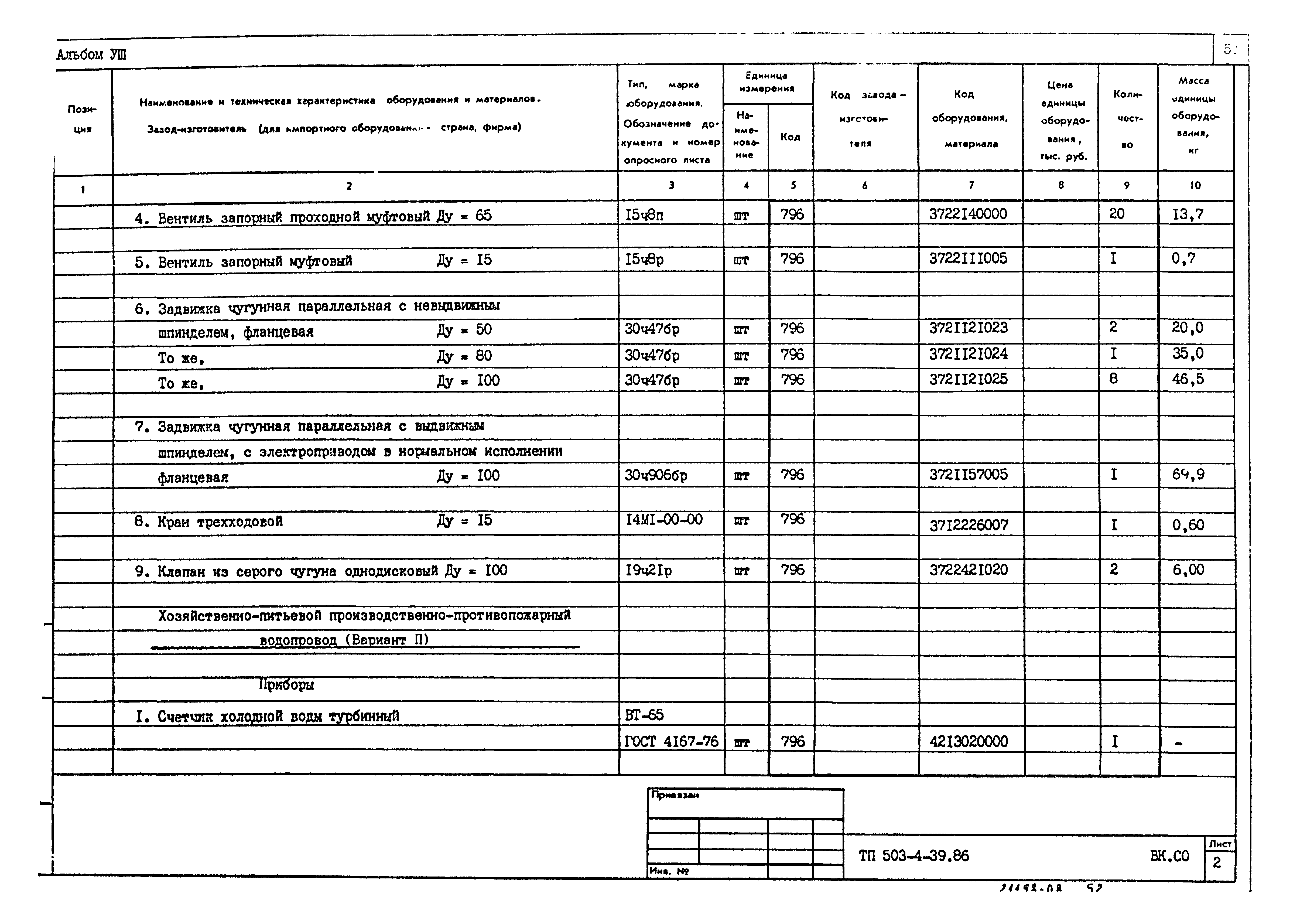 Типовой проект 503-4-39.86