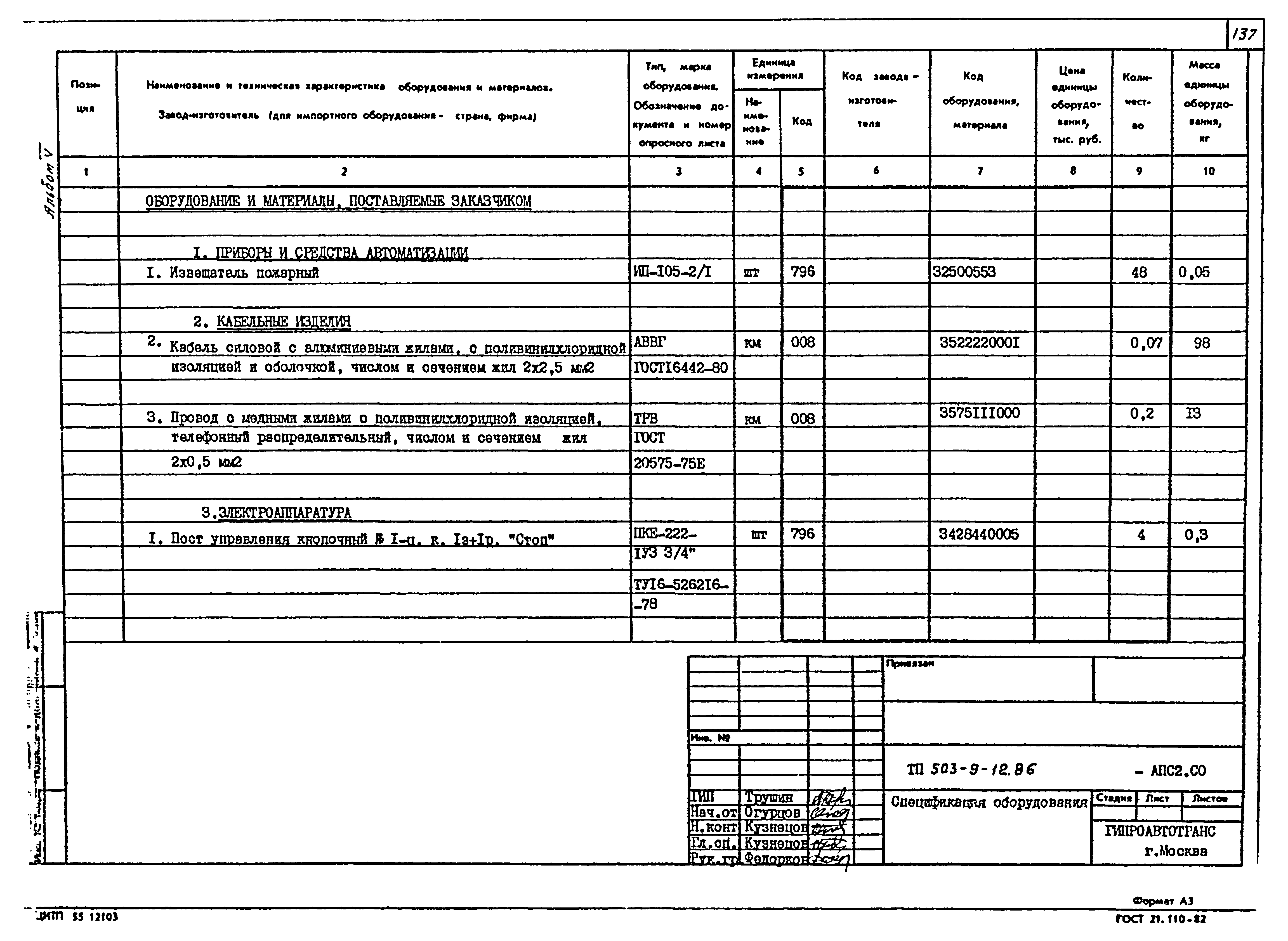 Типовой проект 503-9-12.86