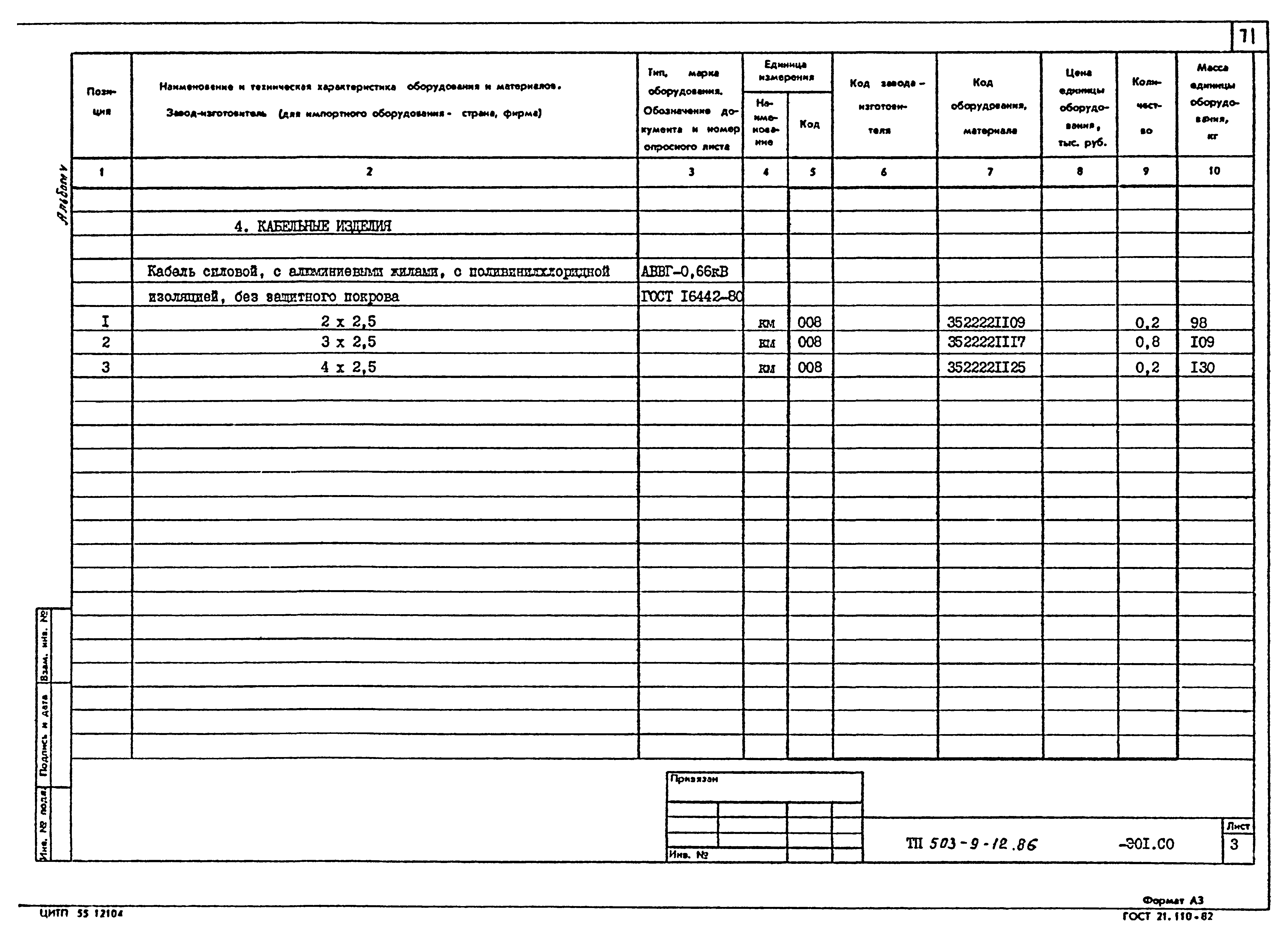 Типовой проект 503-9-12.86