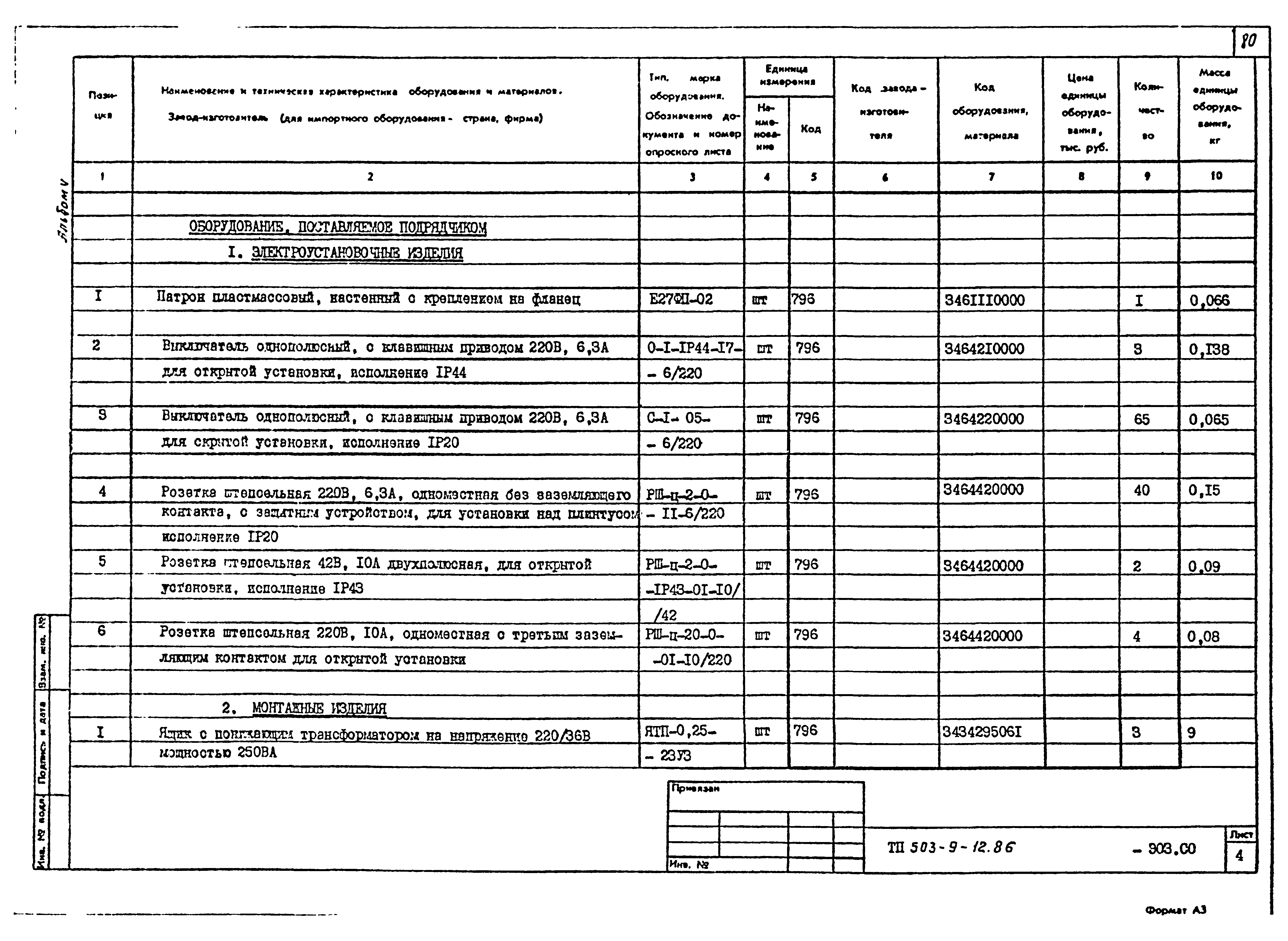 Типовой проект 503-9-12.86