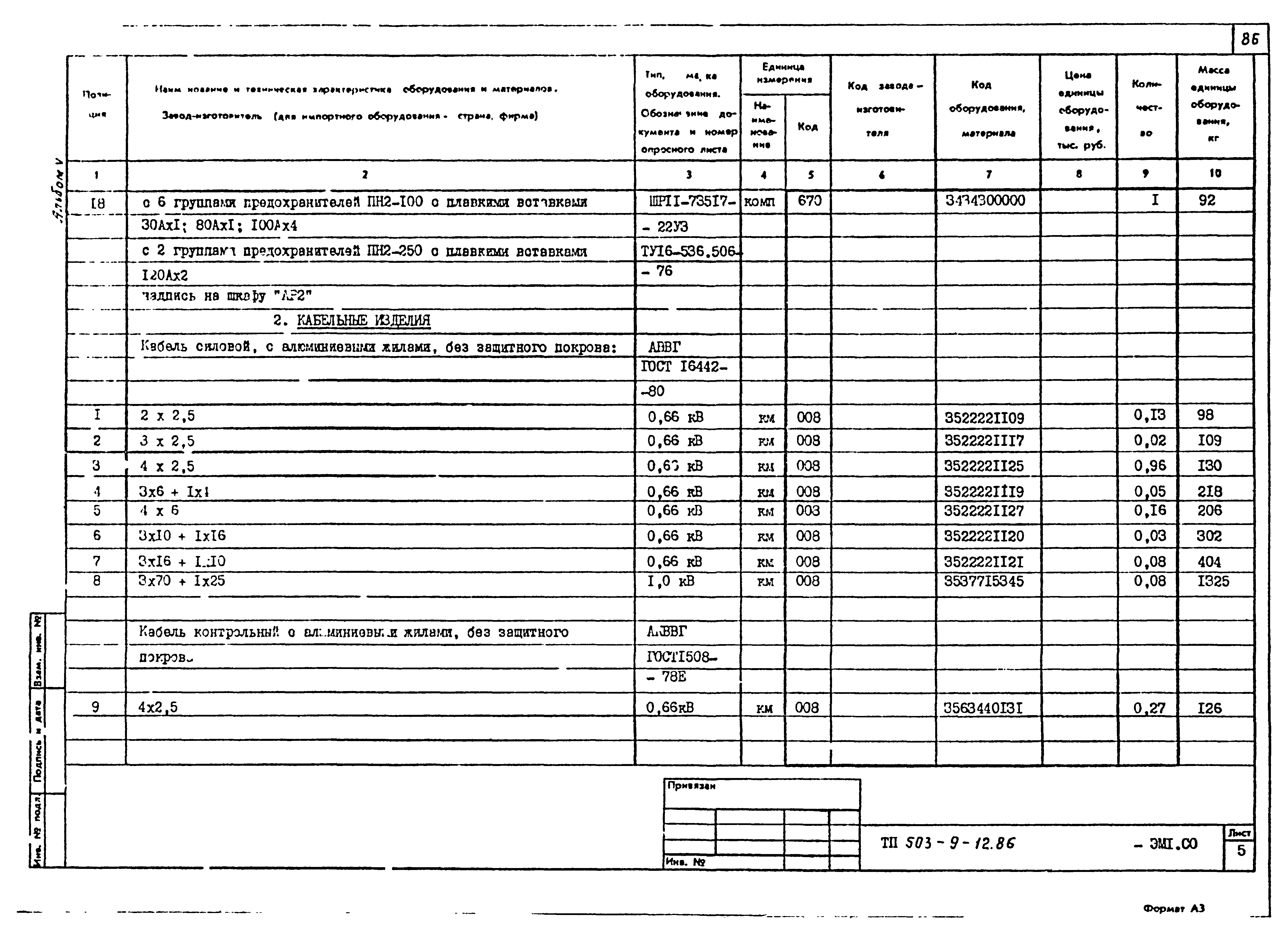 Типовой проект 503-9-12.86