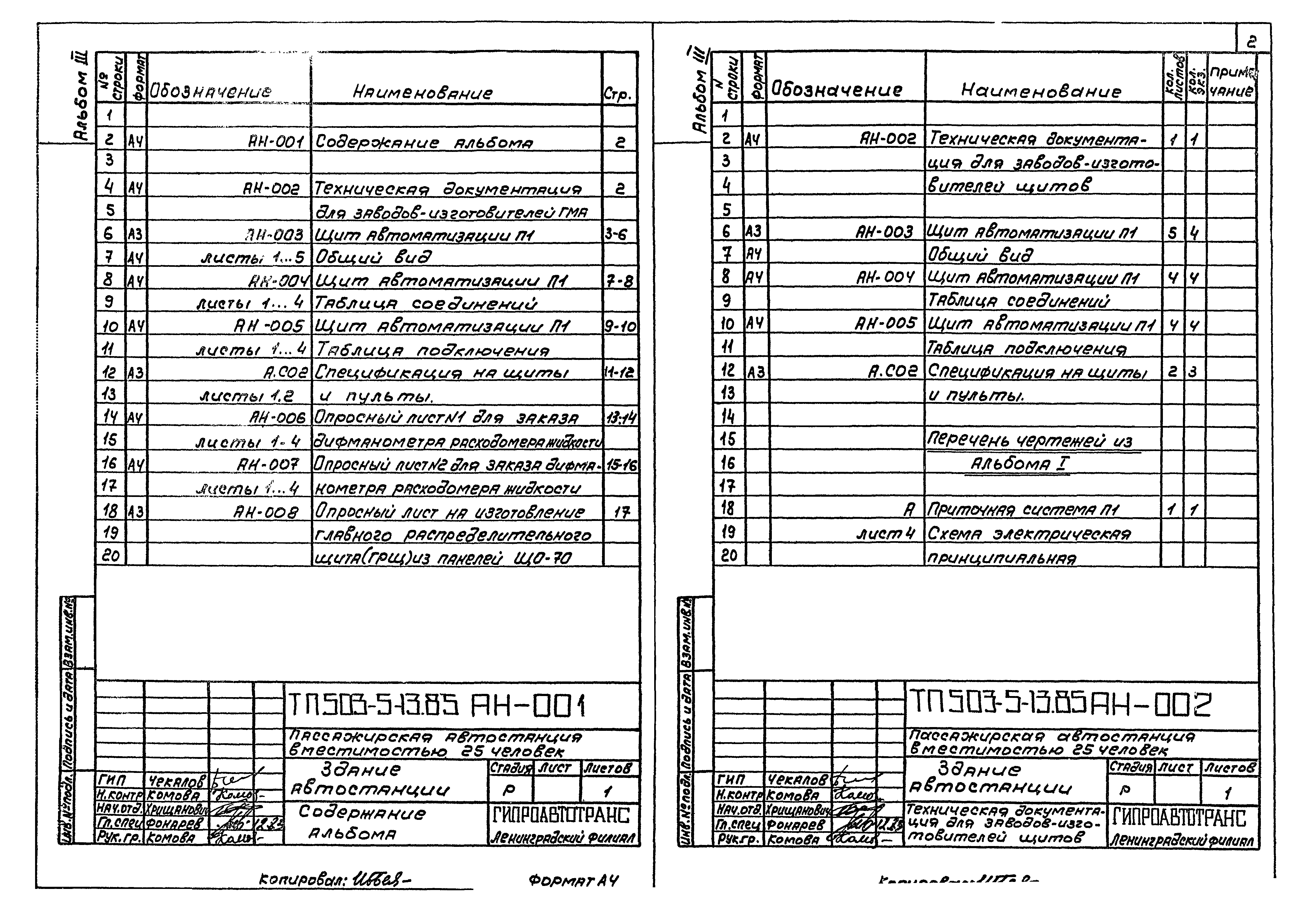 Типовой проект 503-5-13.85