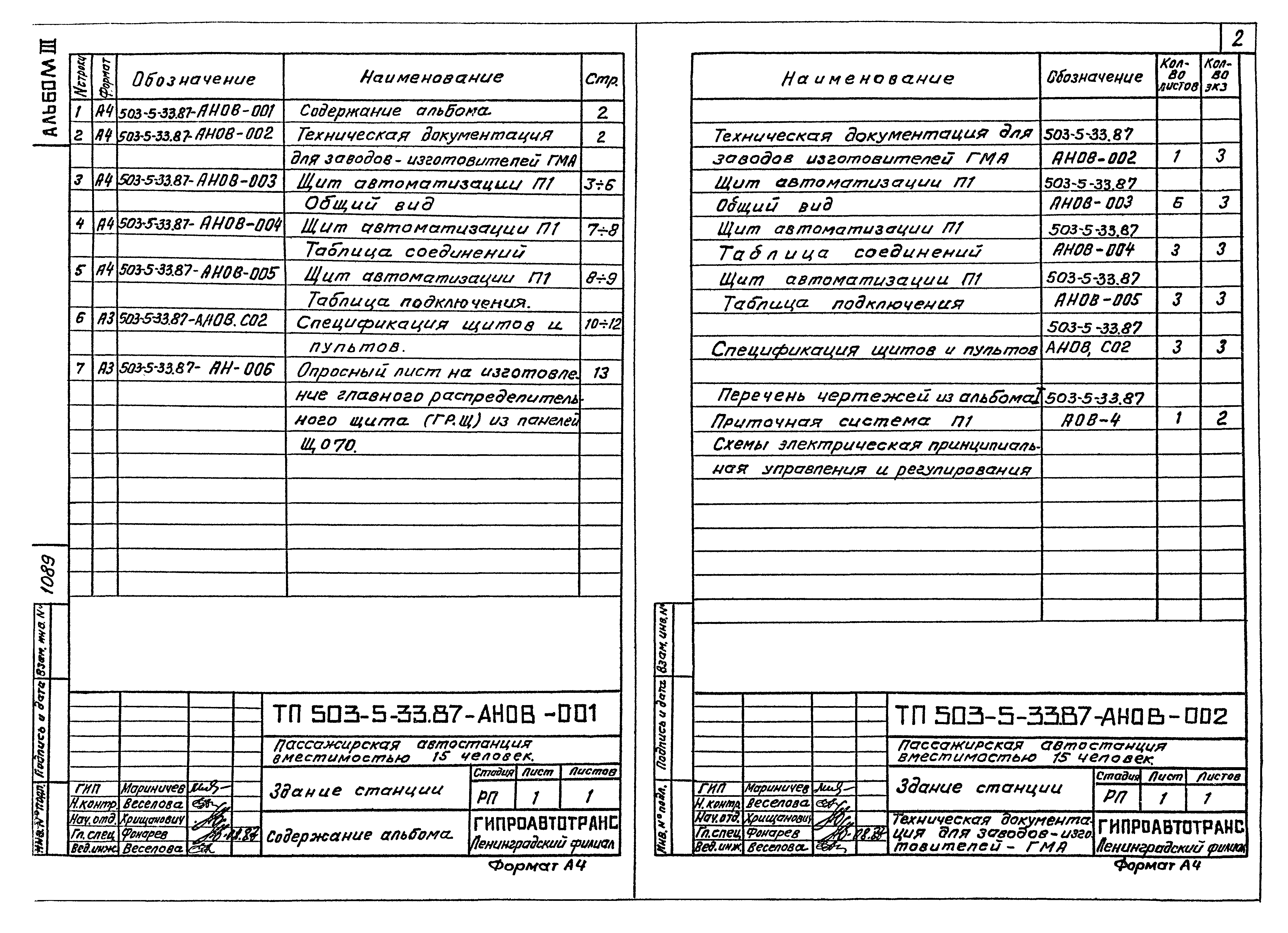 Типовой проект 503-5-33.87