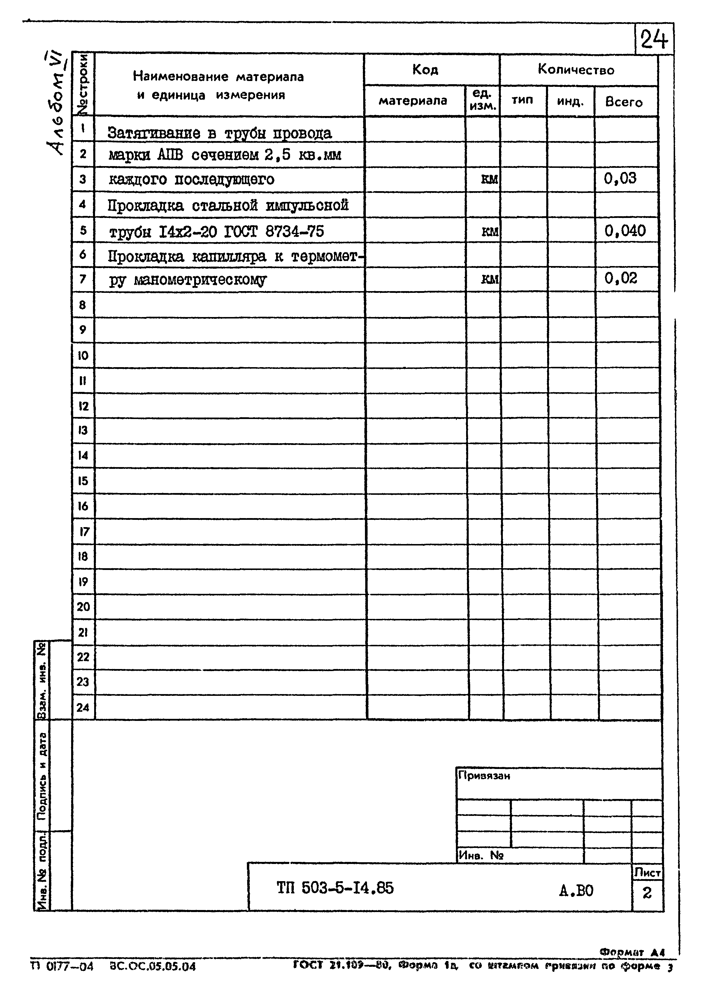 Типовой проект 503-5-14.85