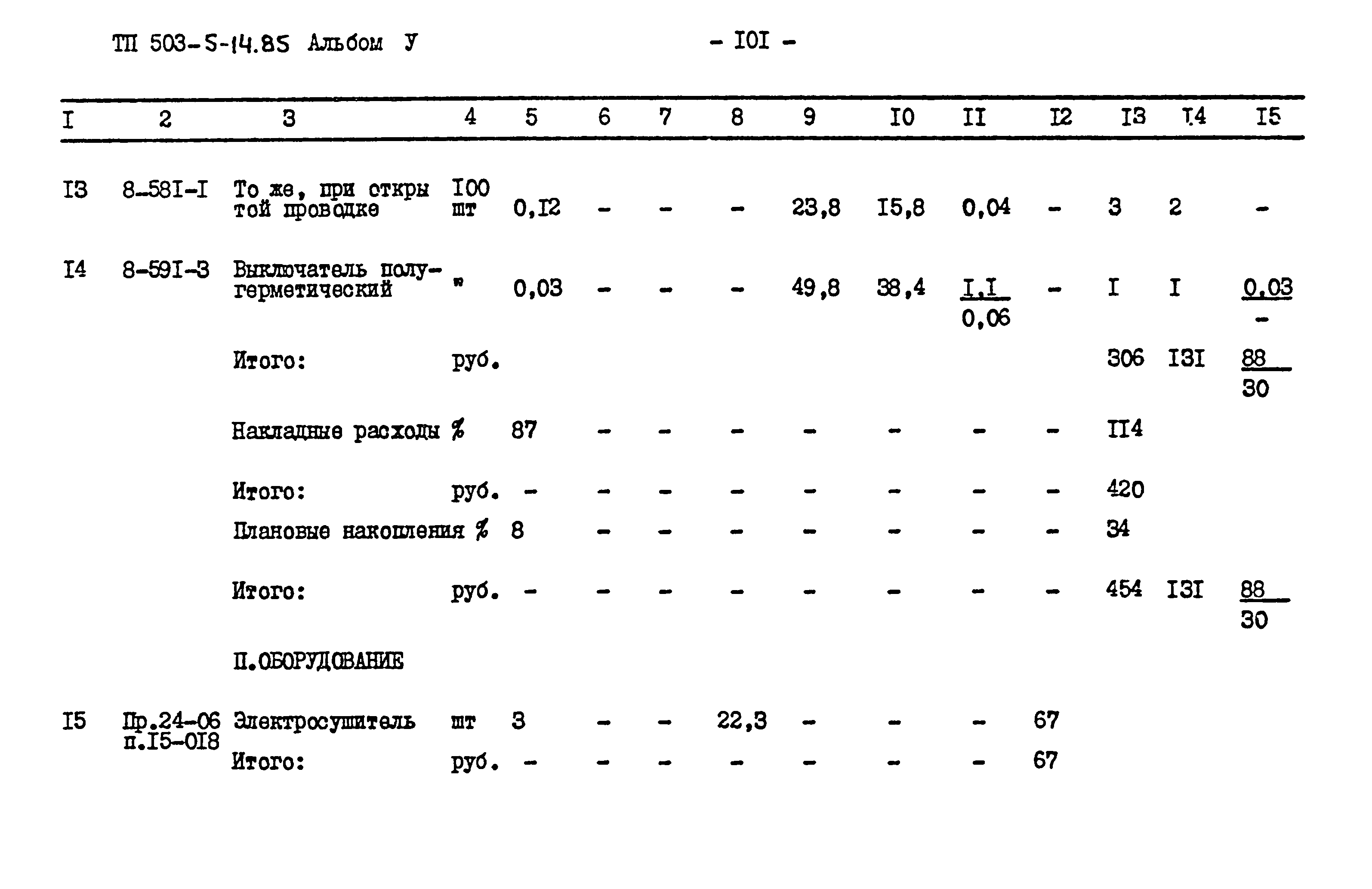 Типовой проект 503-5-14.85