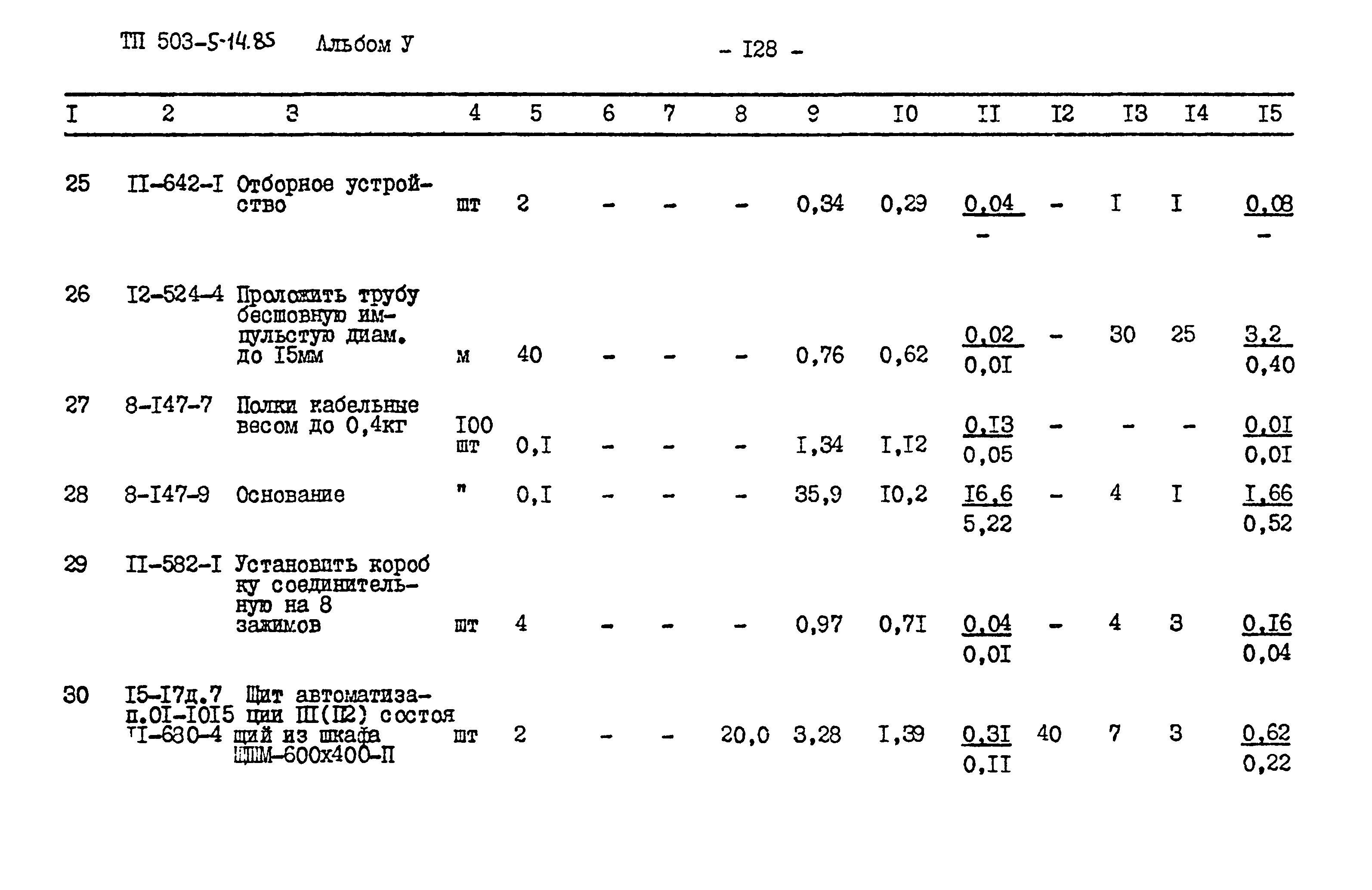 Типовой проект 503-5-14.85