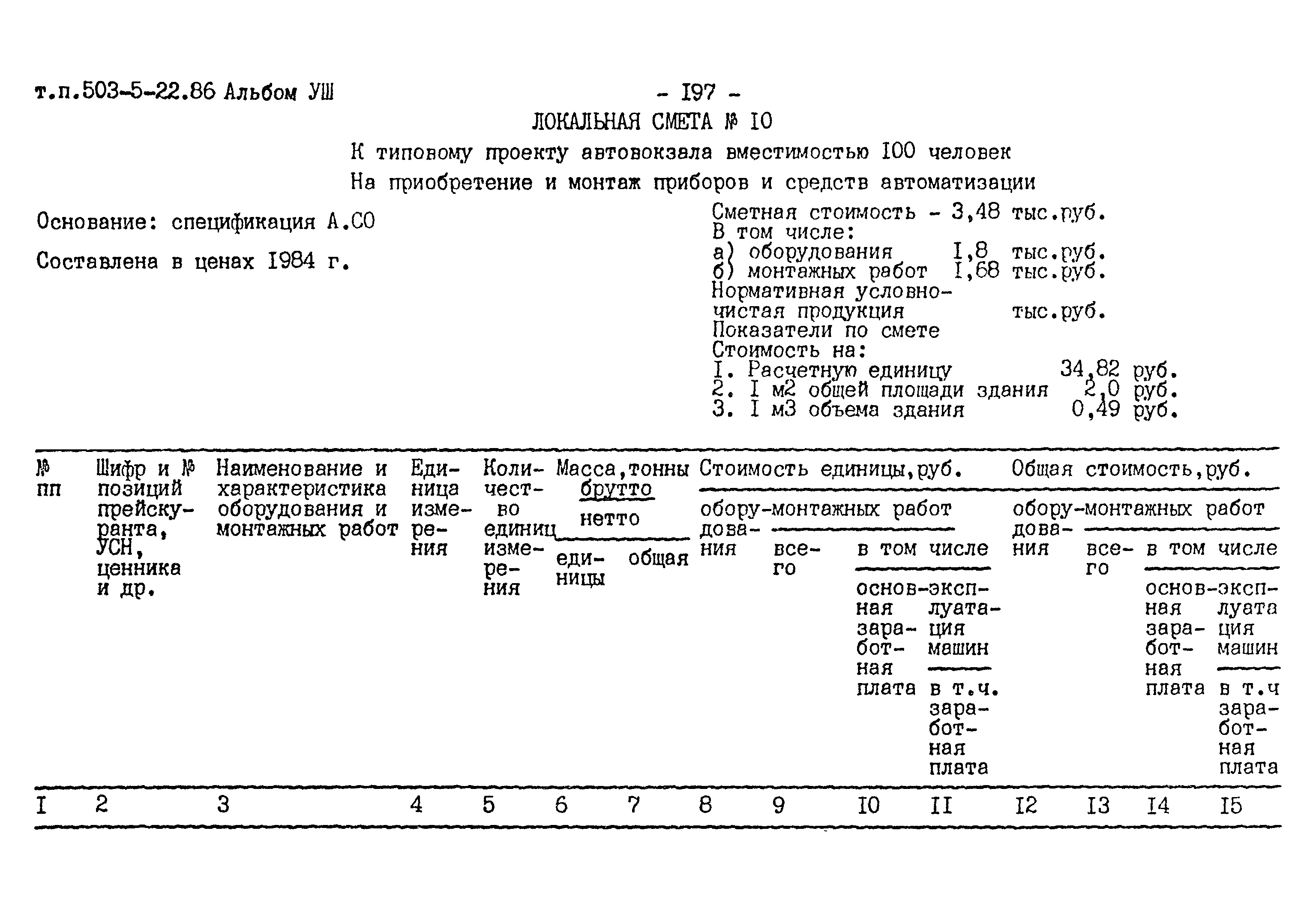 Типовой проект 503-5-22.86