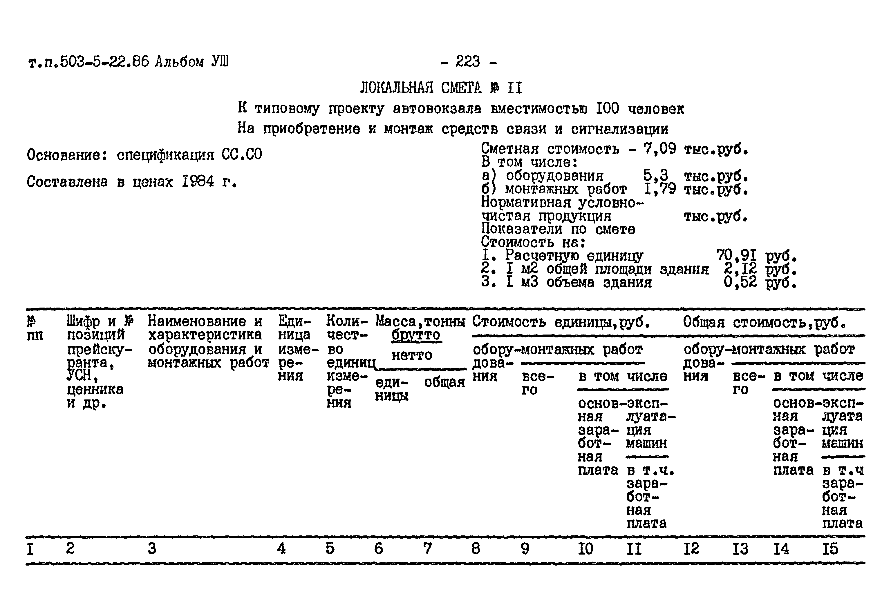 Типовой проект 503-5-22.86