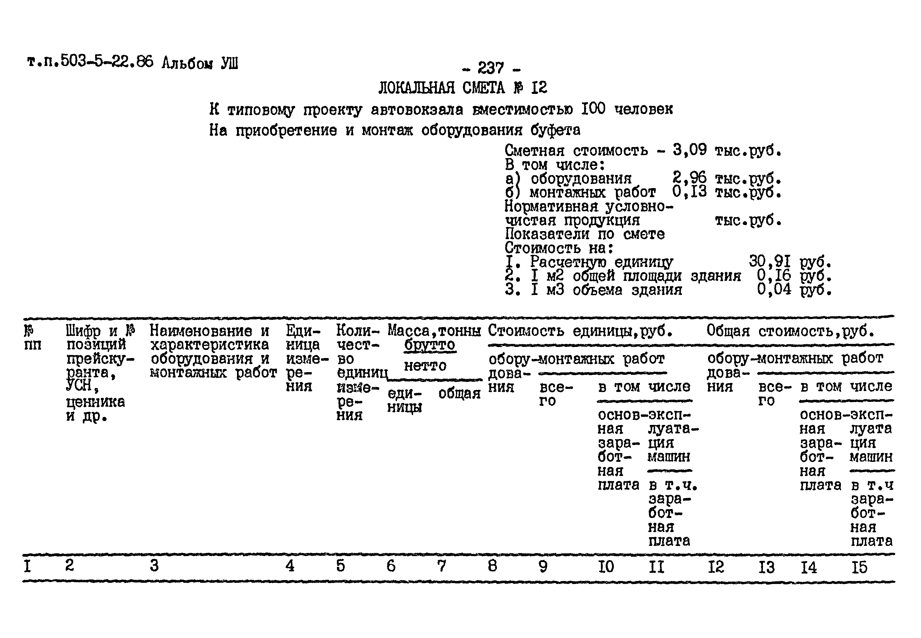 Типовой проект 503-5-22.86