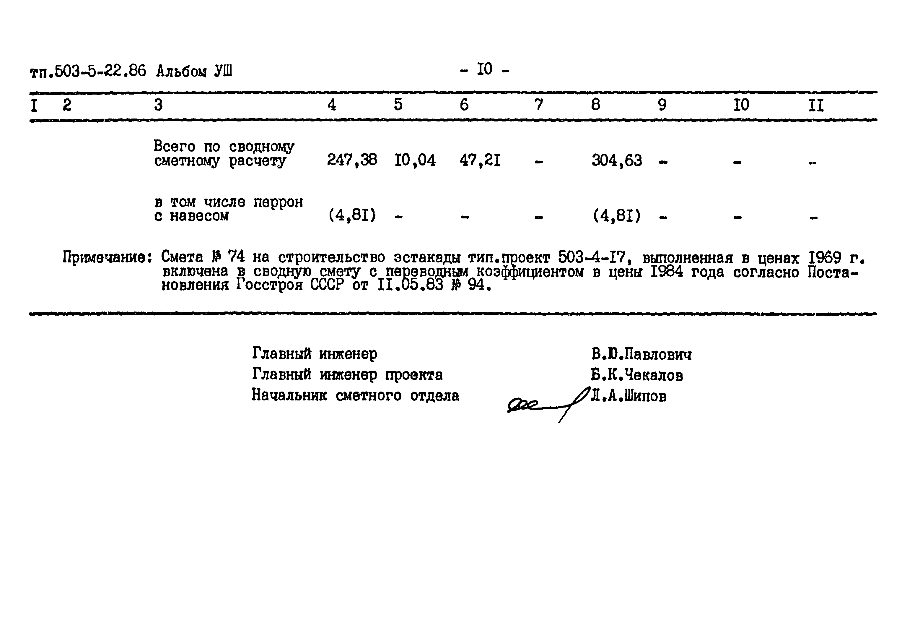 Типовой проект 503-5-22.86