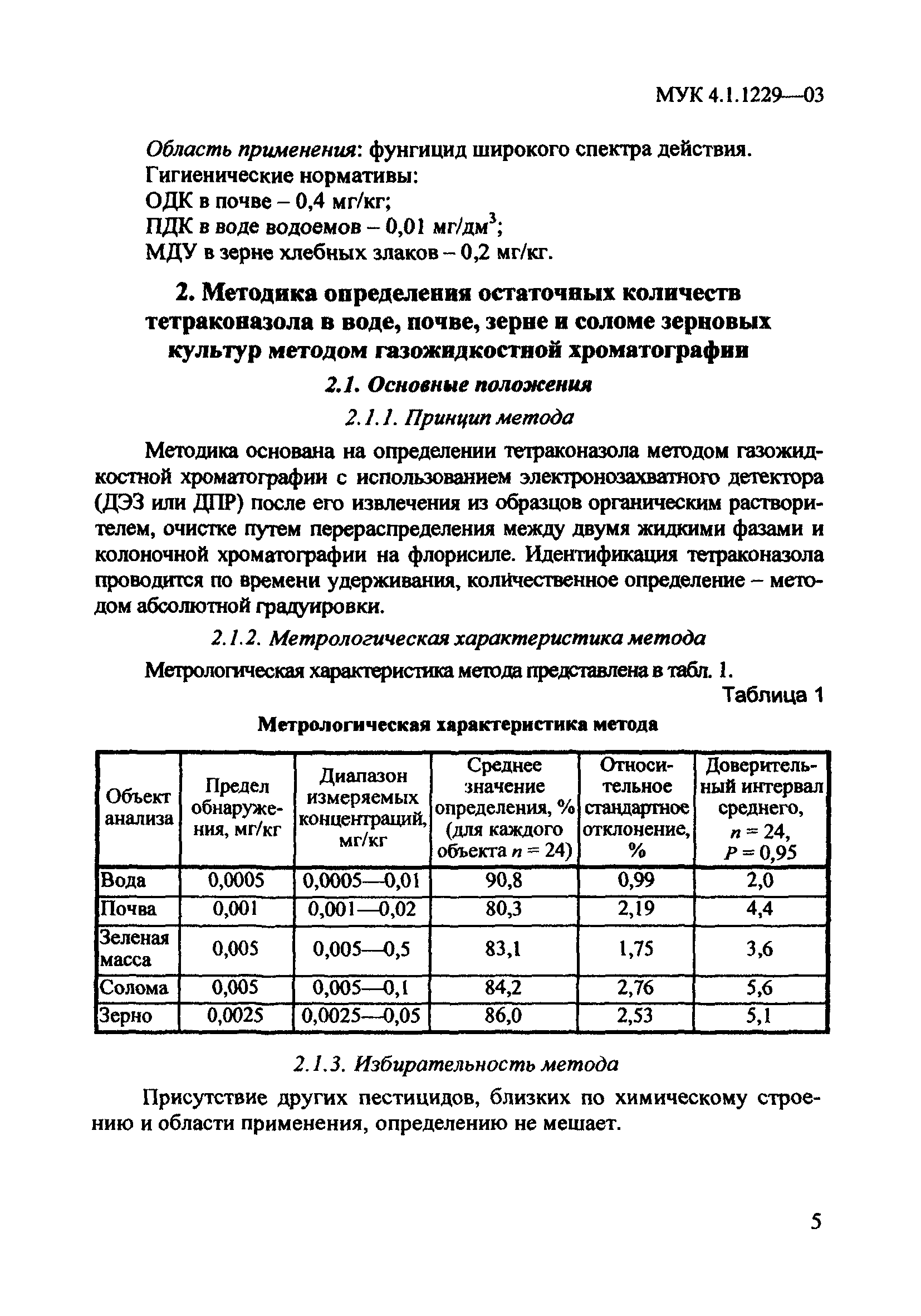МУК 4.1.1229-03