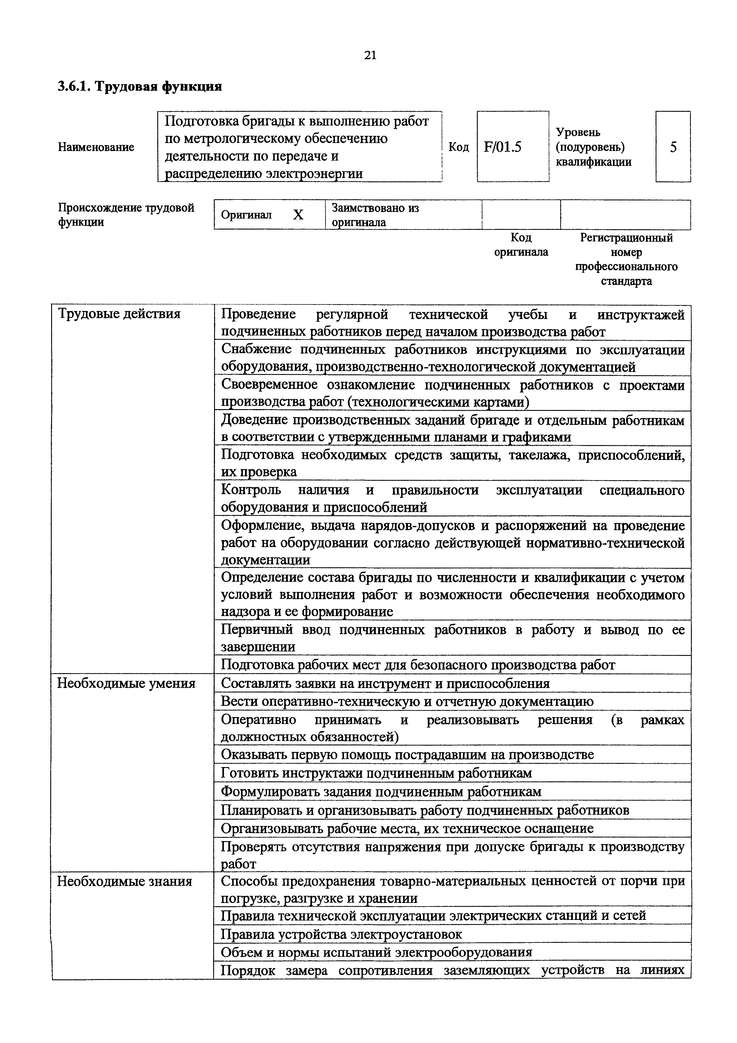 Скачать Приказ 1160н Об утверждении профессионального стандарта Работник по  метрологическому обеспечению деятельности по передаче и распределению  электроэнергии