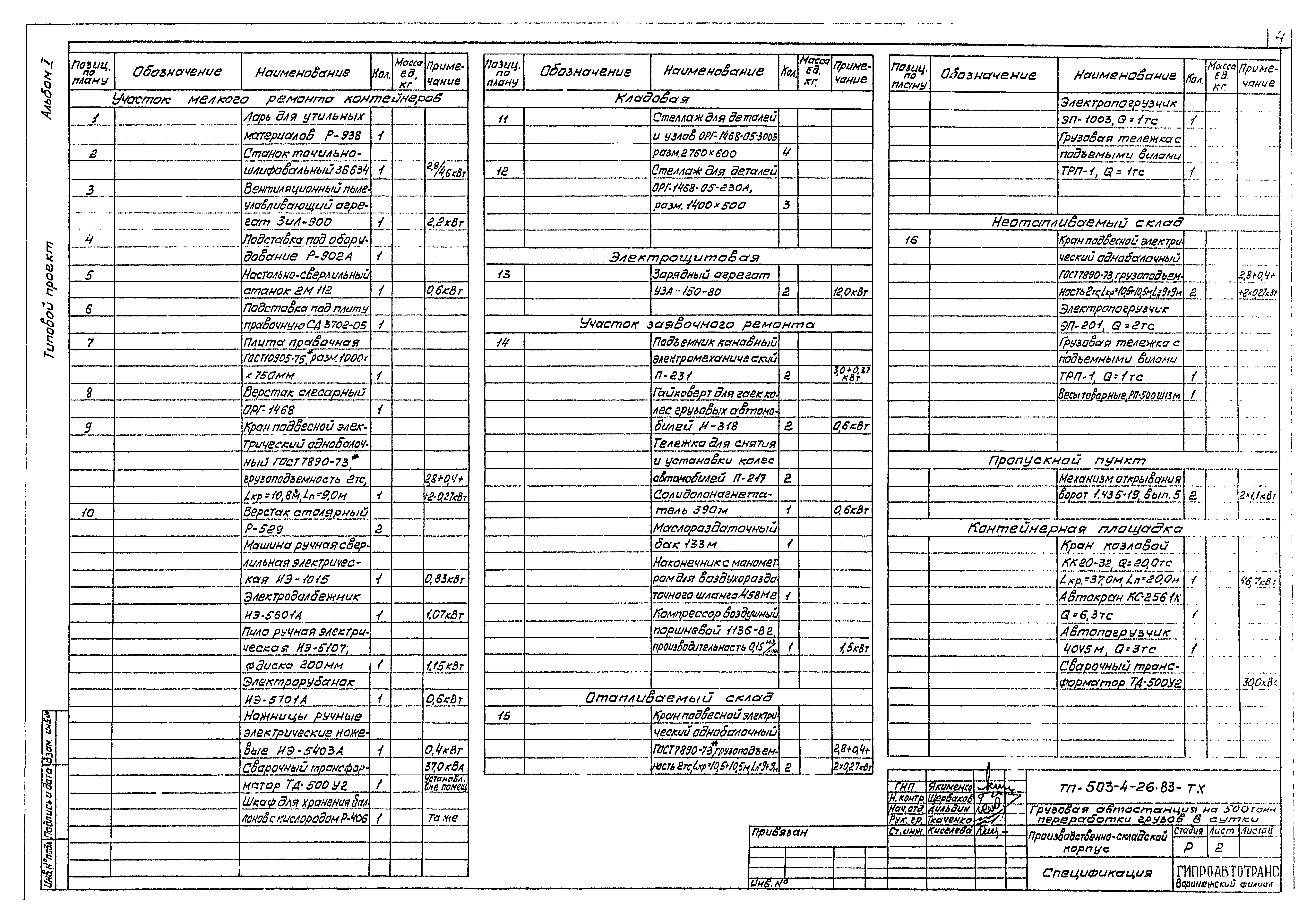 Типовой проект 503-4-26.83
